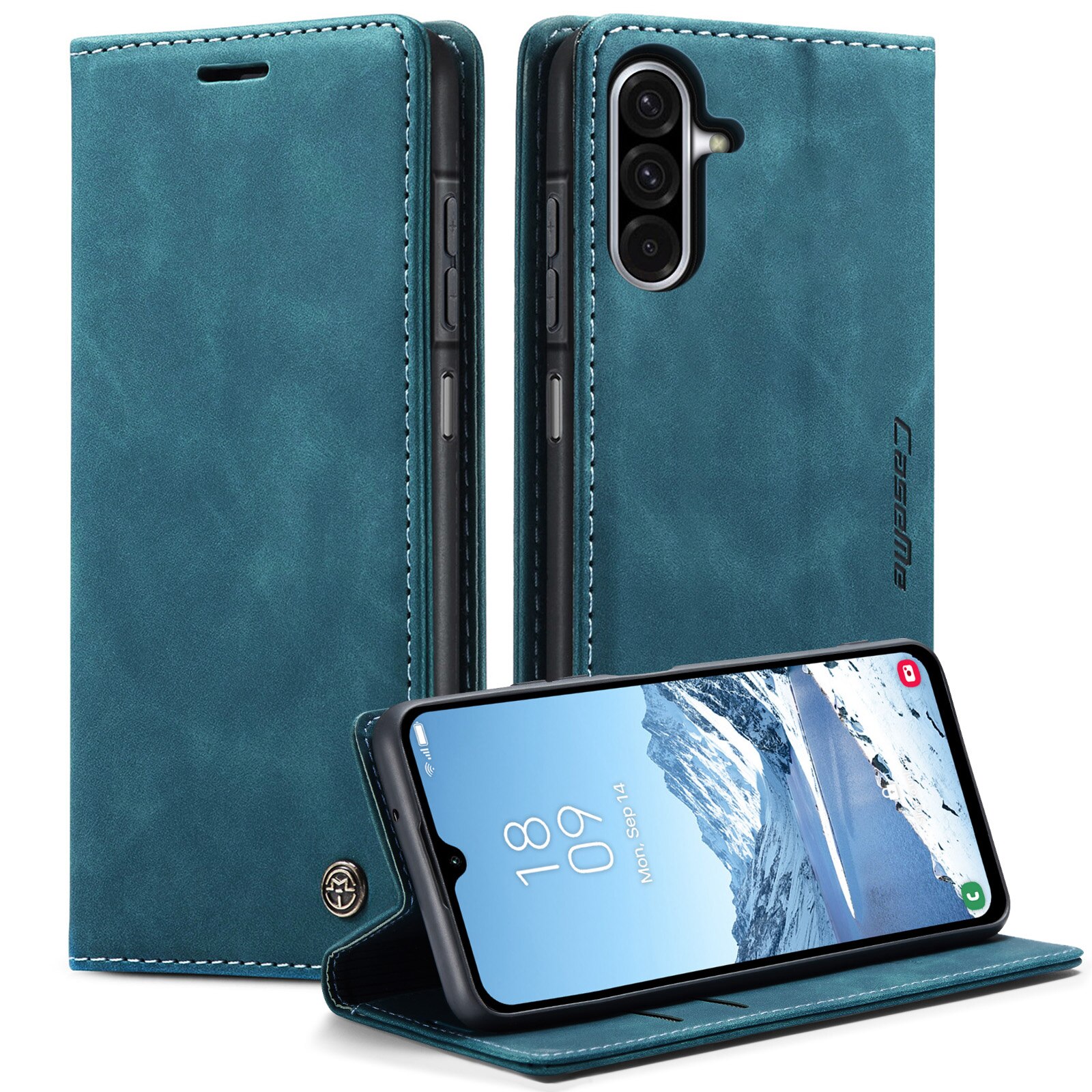 Custodie a portafoglio sottili Samsung Galaxy A17 Blu