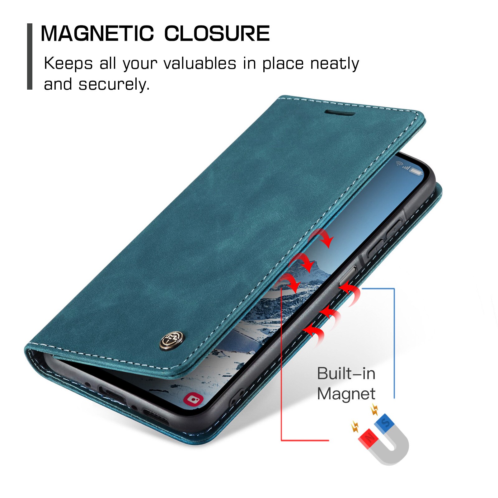 Custodie a portafoglio sottili Samsung Galaxy A17 Blu