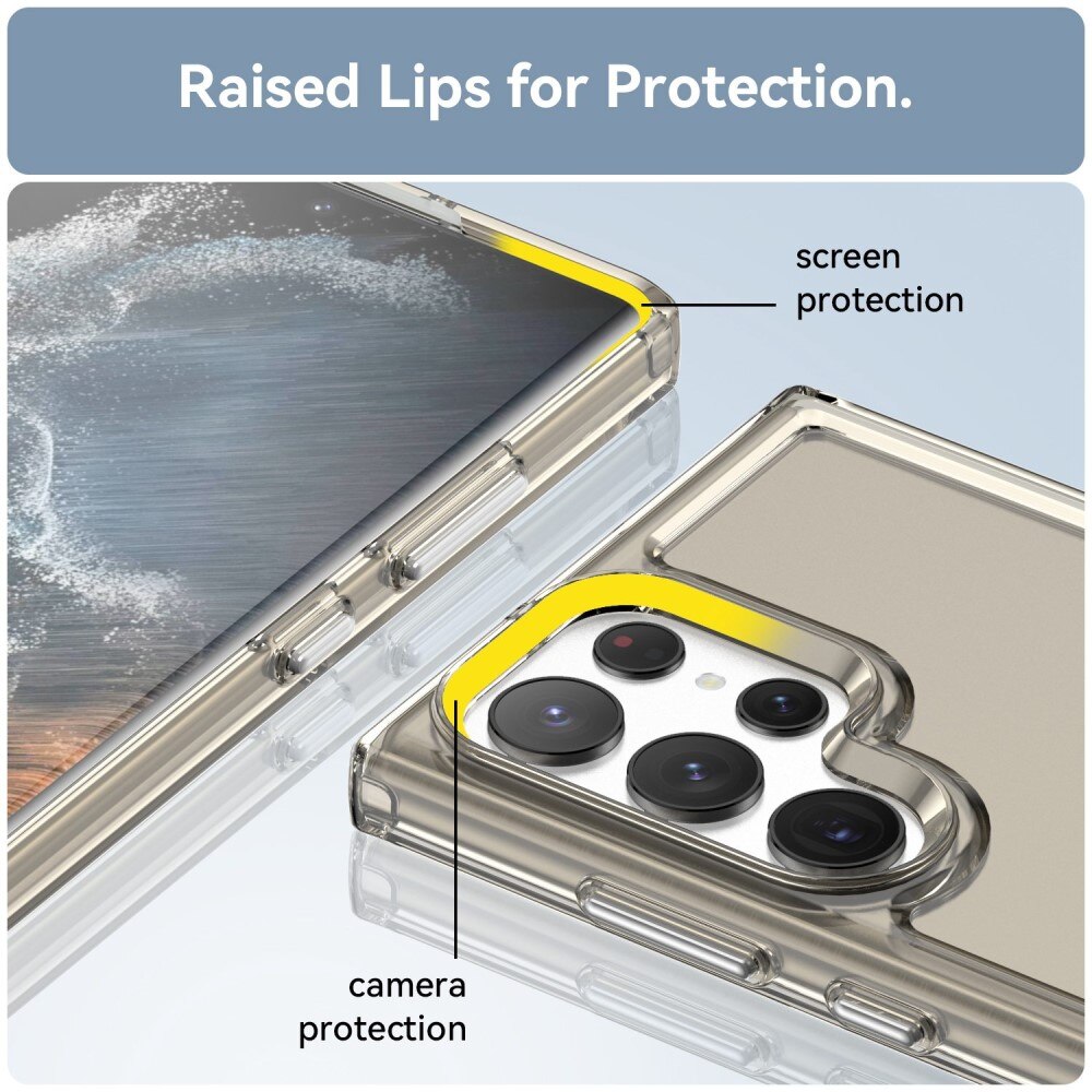 Cover Ibrido Crystal Hybrid Samsung Galaxy S23 Ultra grigio
