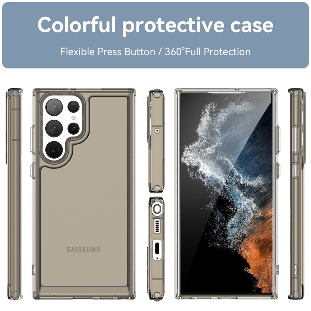 Cover Ibrido Crystal Hybrid Samsung Galaxy S23 Ultra grigio