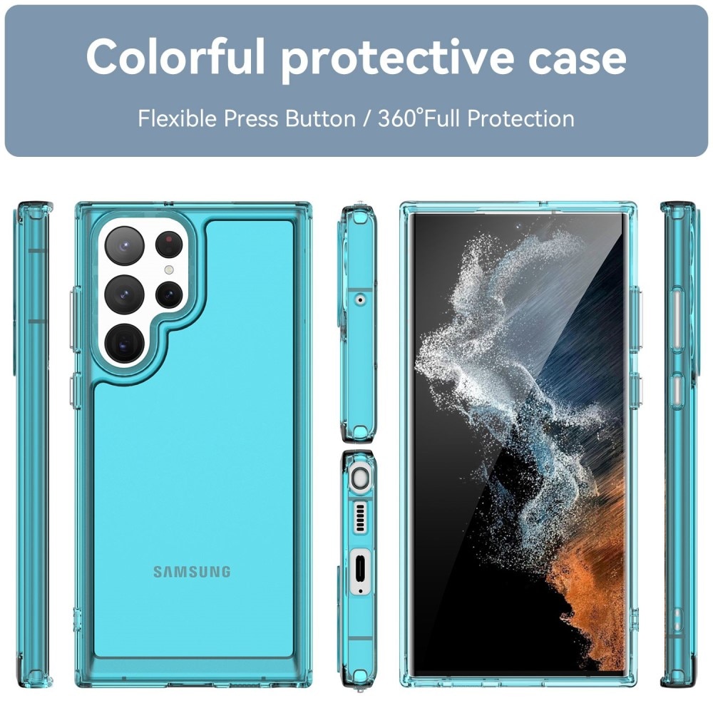 Cover Ibrido Crystal Hybrid Samsung Galaxy S23 Ultra blu