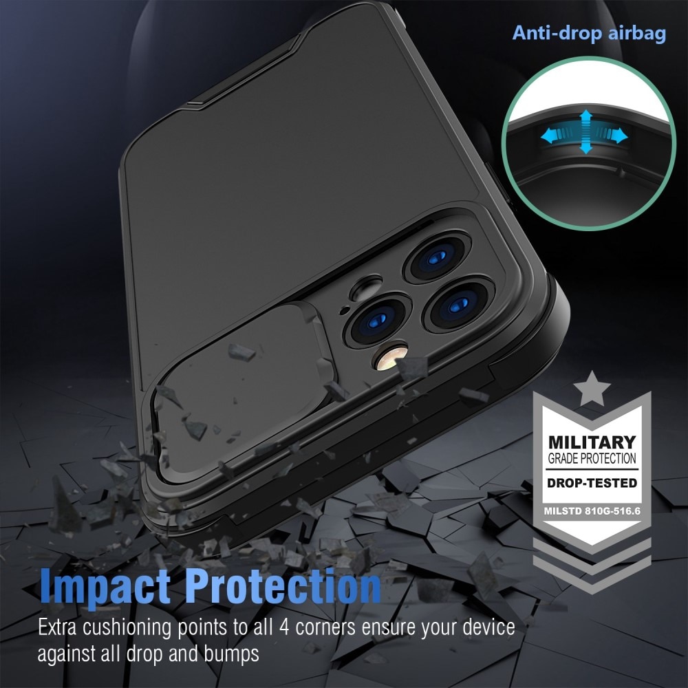 Cover con protezione fotocamera iPhone 14 Pro Nero