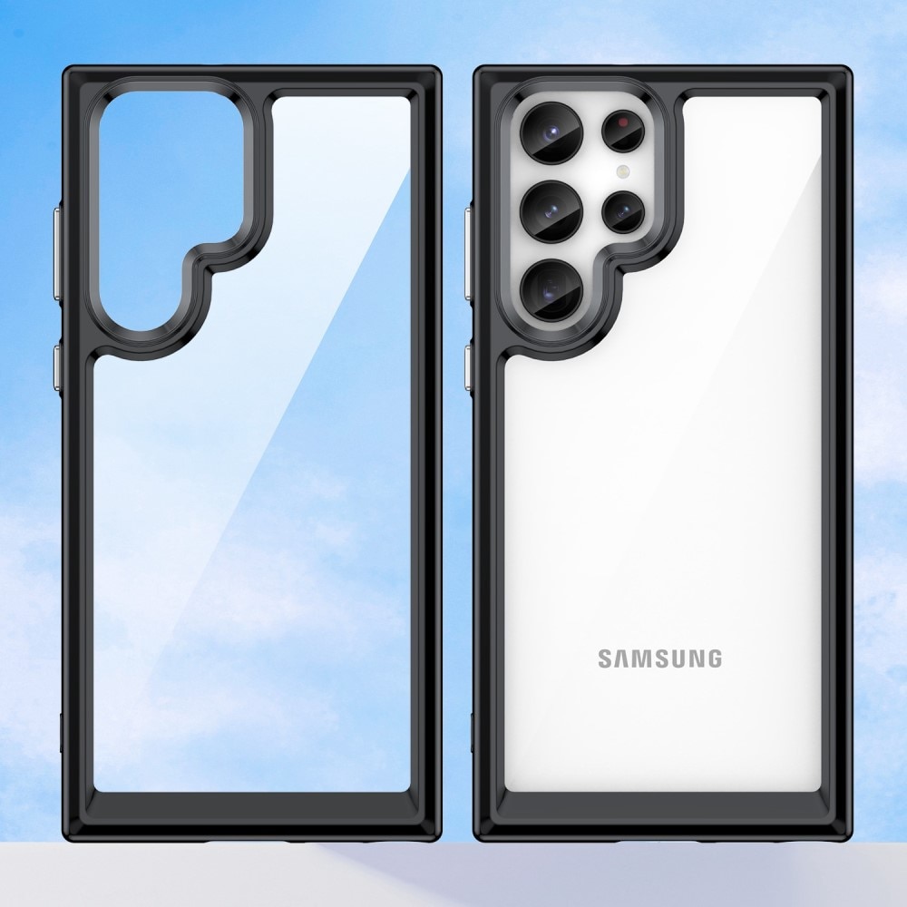 Cover ibrido Crystal Hybrid per Samsung Galaxy S23 Ultra, nero