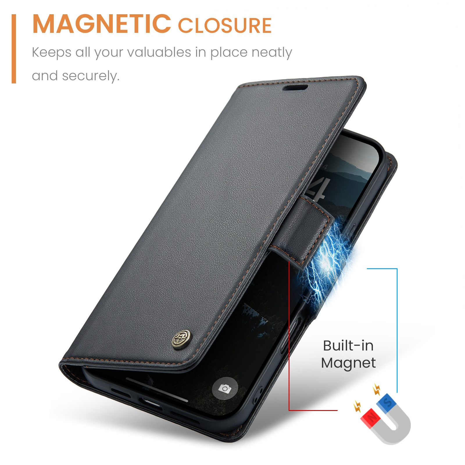 Custodie a portafoglio sottili anti-RFID iPhone 17 Air Nero