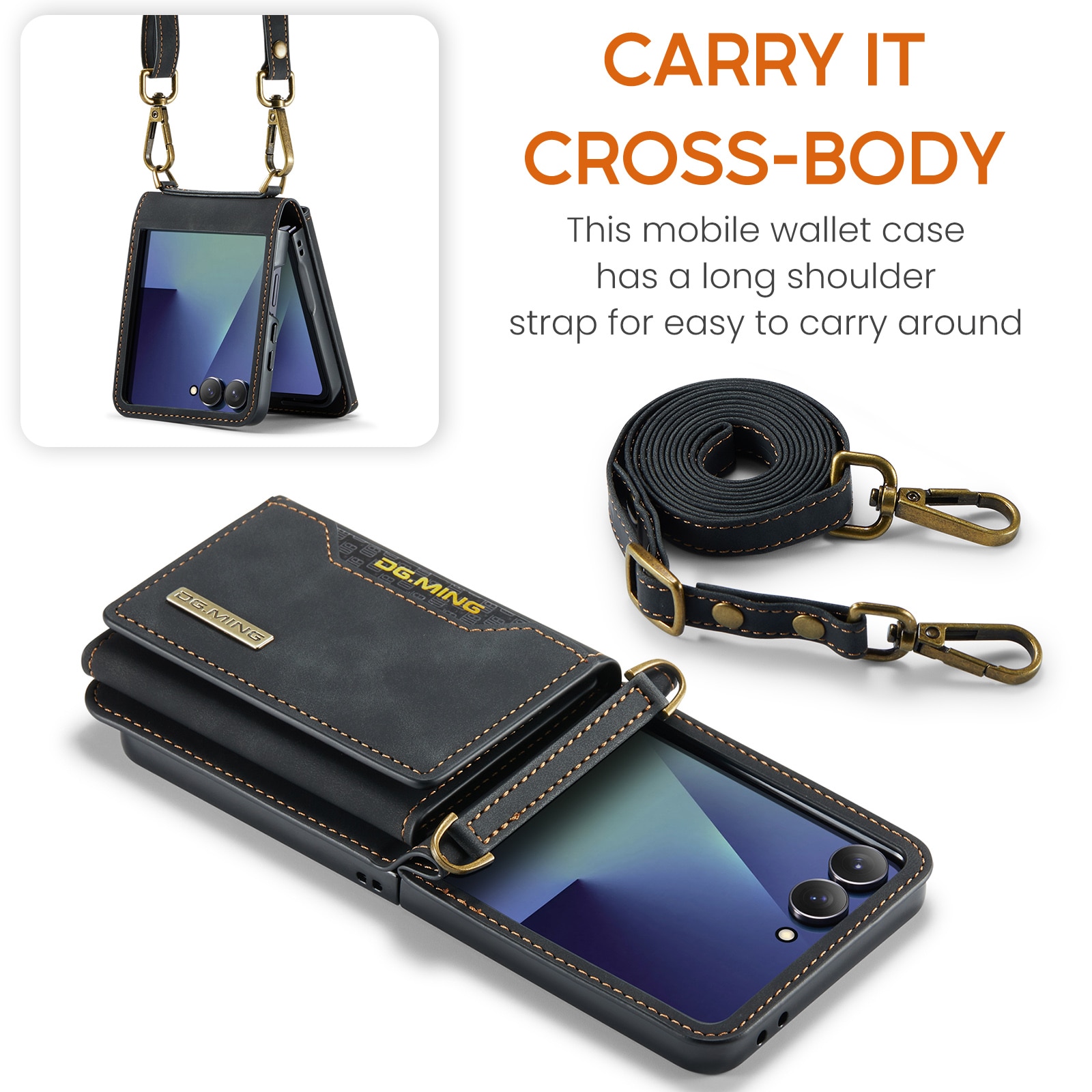 Cover Card Slot Samsung Galaxy Z Flip 7 Nero