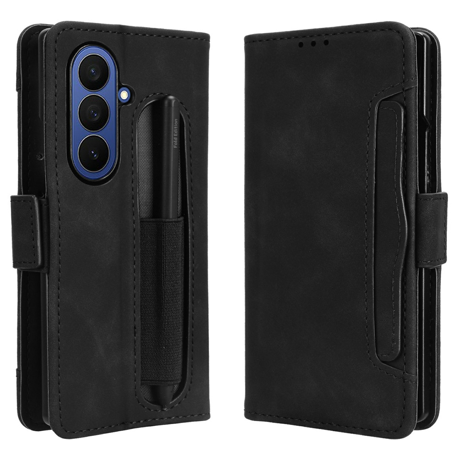 Custodia a portafoglio multipla con portapenne S-pen Samsung Galaxy Z Fold 7 nero