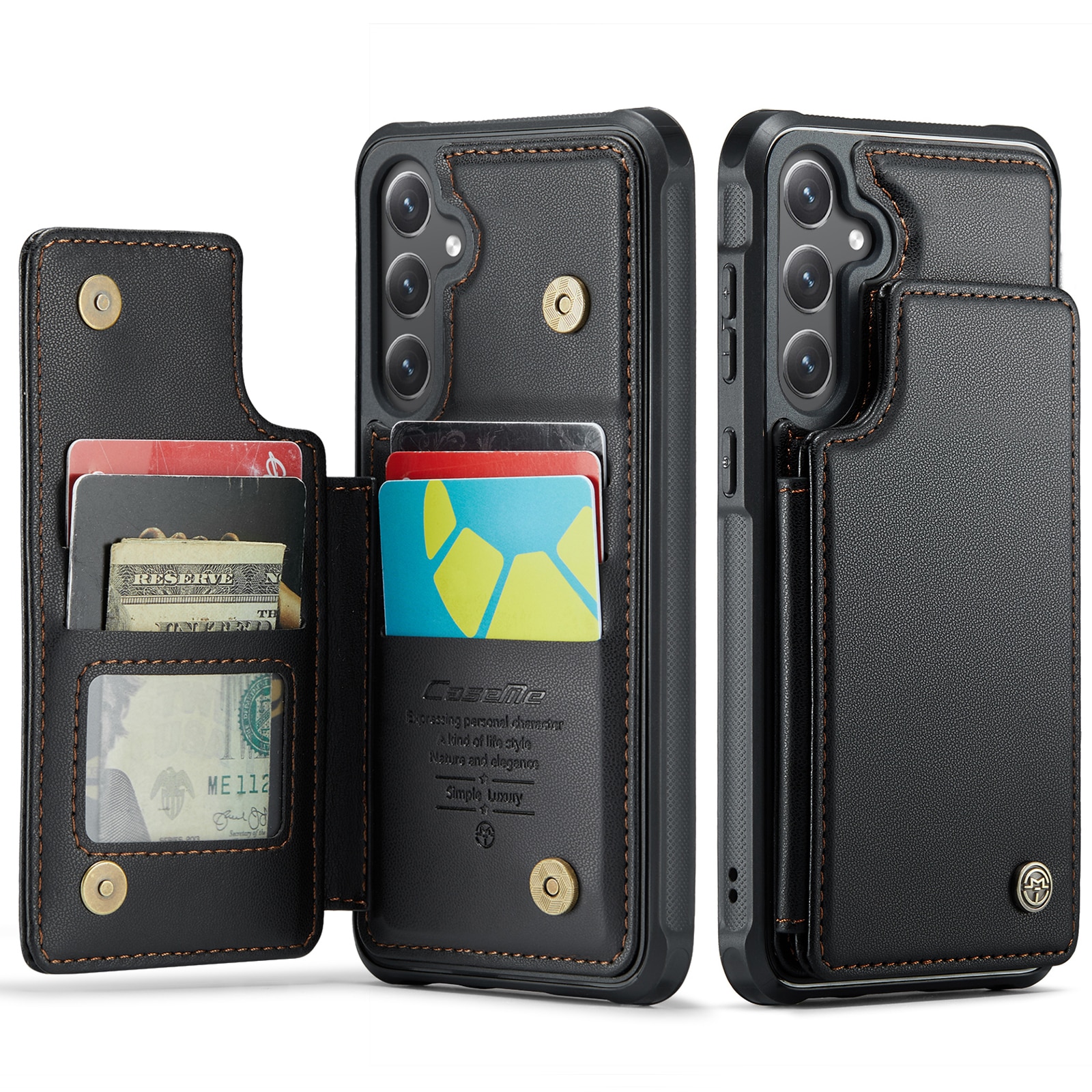 Cover con portacarte anti-RFID Samsung Galaxy S25 FE nero