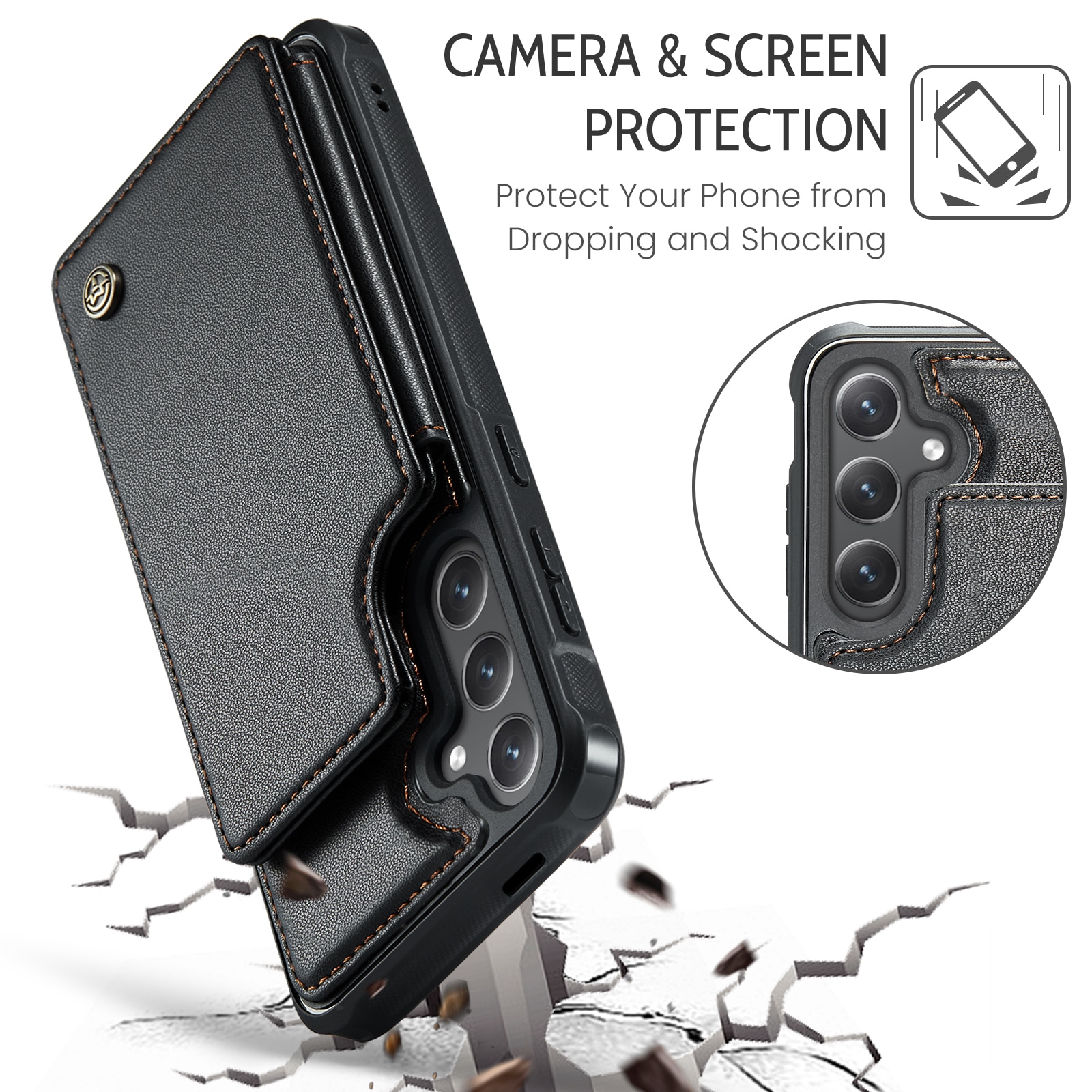 Cover con portacarte anti-RFID Samsung Galaxy S25 FE nero