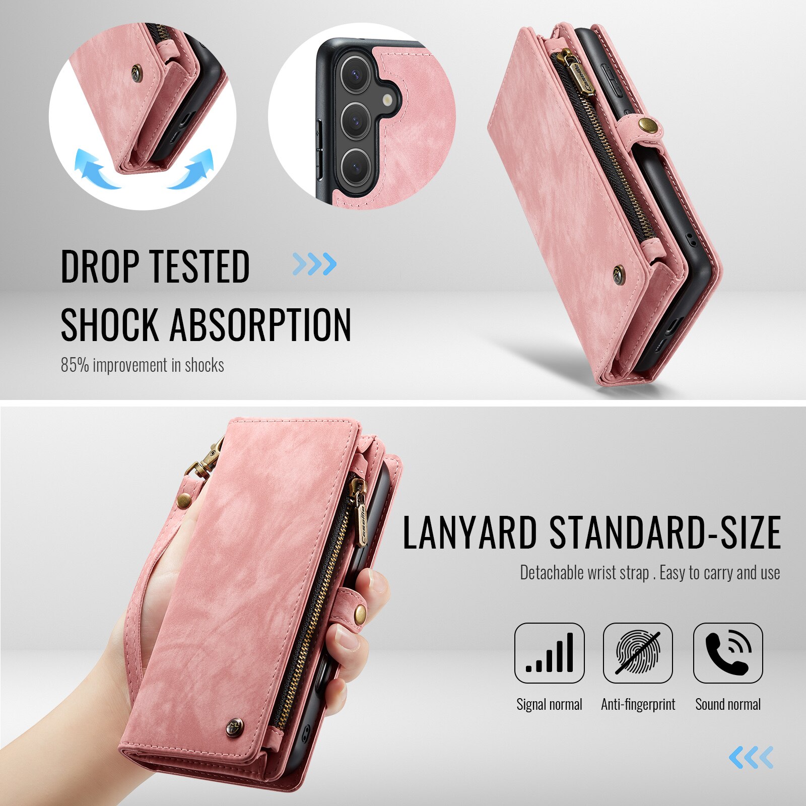 Cover portafoglio Multi-Slot Samsung Galaxy S25 FE Rosa