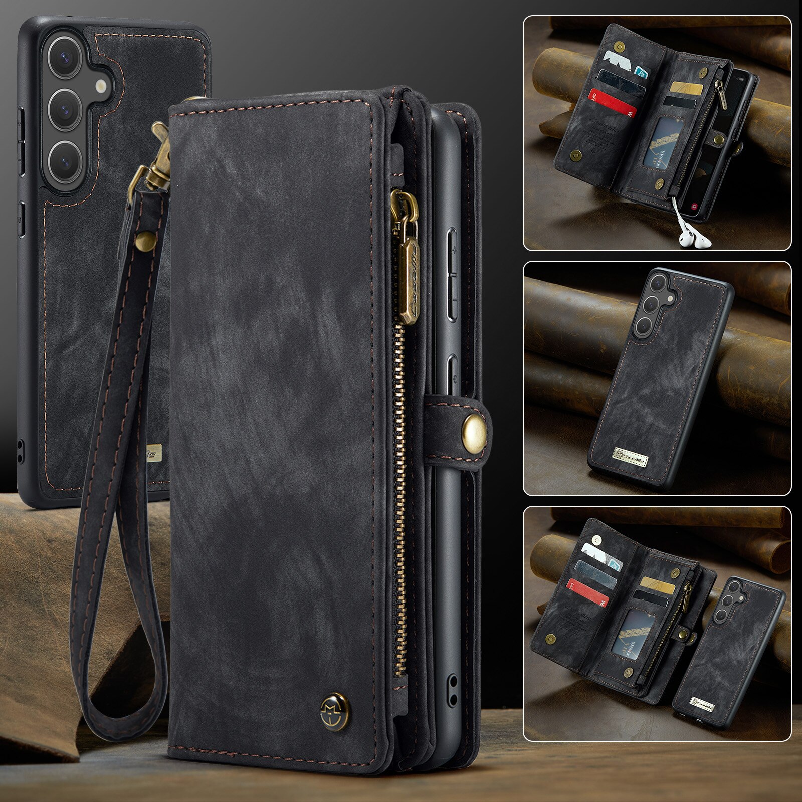 Cover portafoglio Multi-Slot Samsung Galaxy S25 FE Grigio