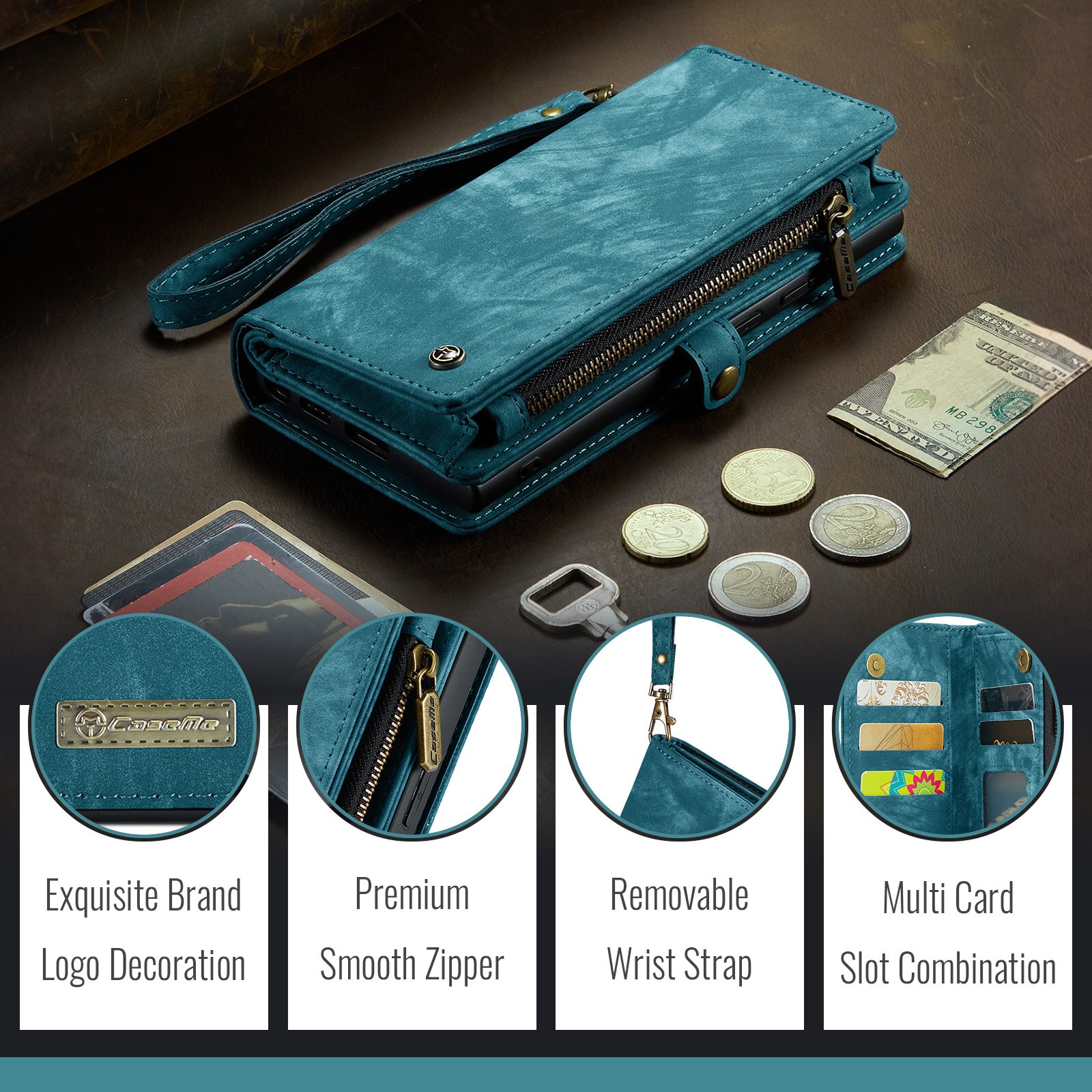 Cover portafoglio Multi-Slot Samsung Galaxy S25 FE Blu