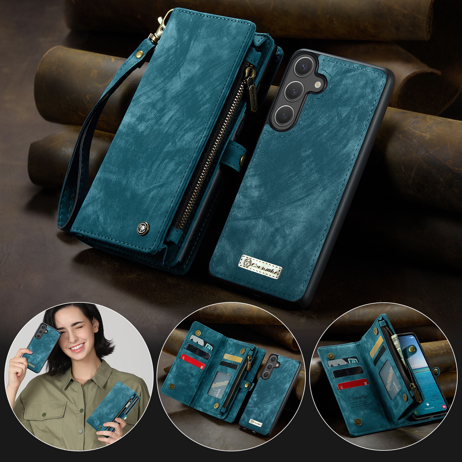 Cover portafoglio Multi-Slot Samsung Galaxy S25 FE Blu
