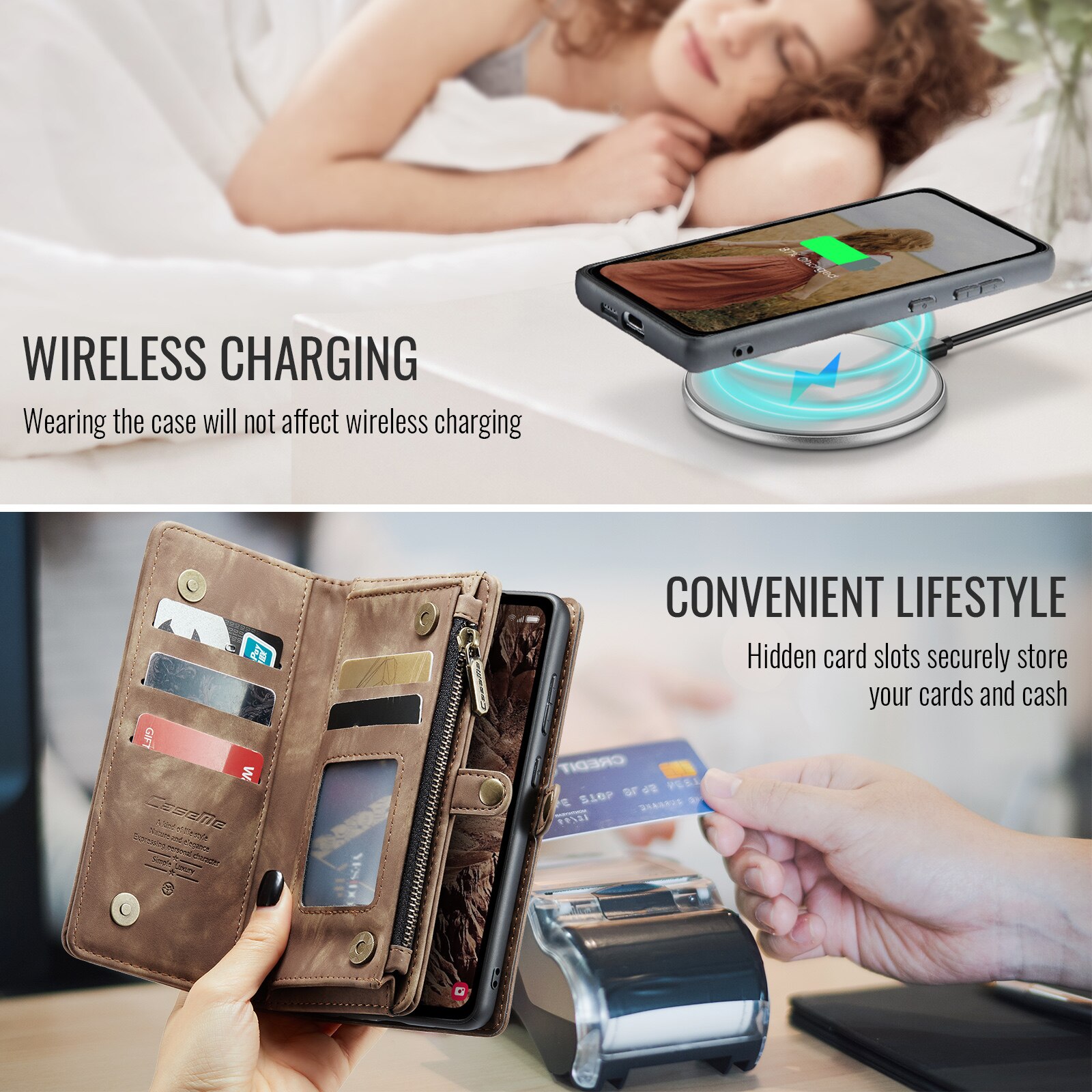 Cover portafoglio Multi-Slot Samsung Galaxy S25 FE Marrone