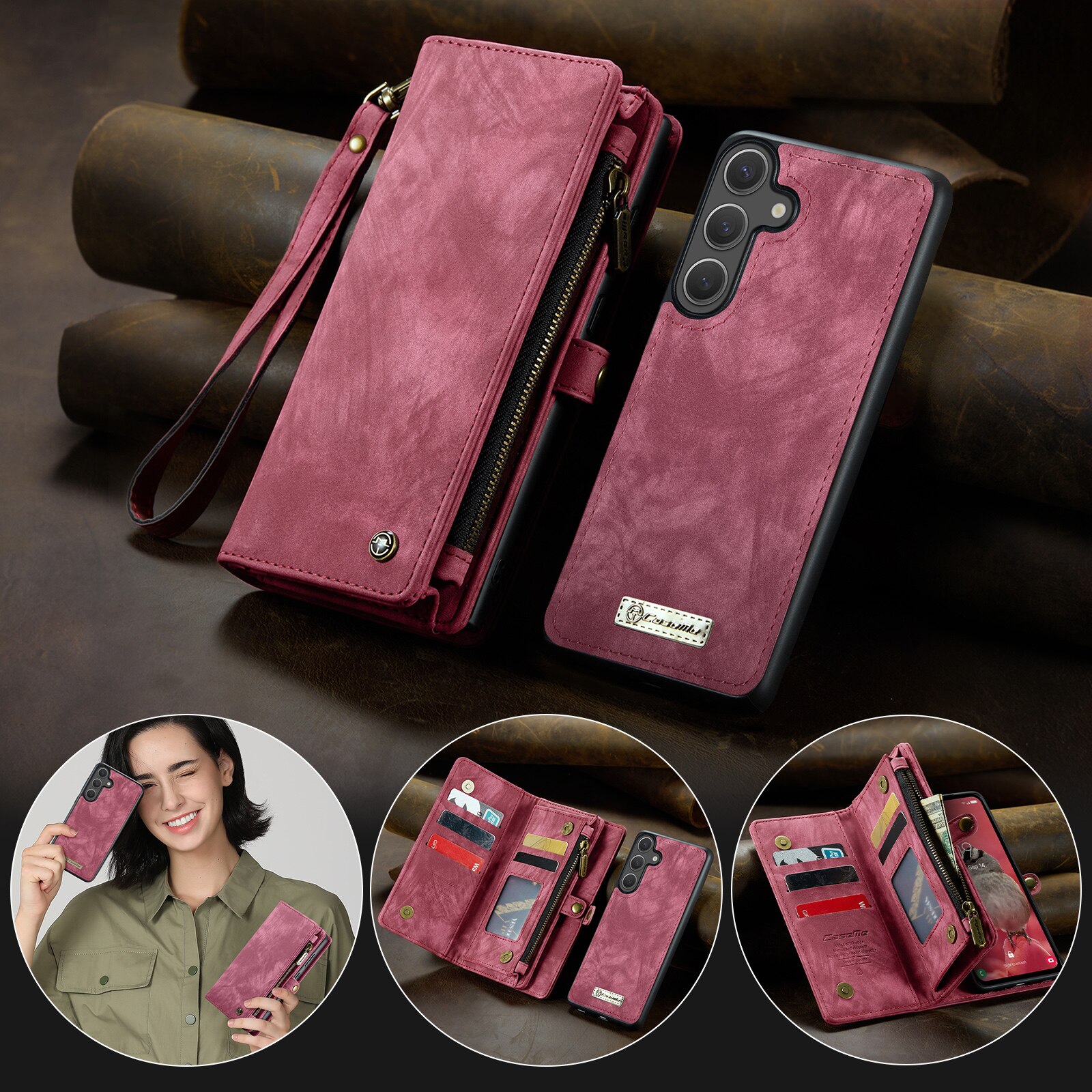 Cover portafoglio Multi-Slot Samsung Galaxy S25 FE Rosso