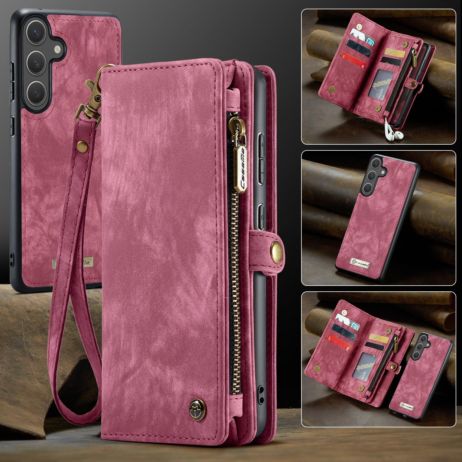 Cover portafoglio Multi-Slot Samsung Galaxy S25 FE Rosso