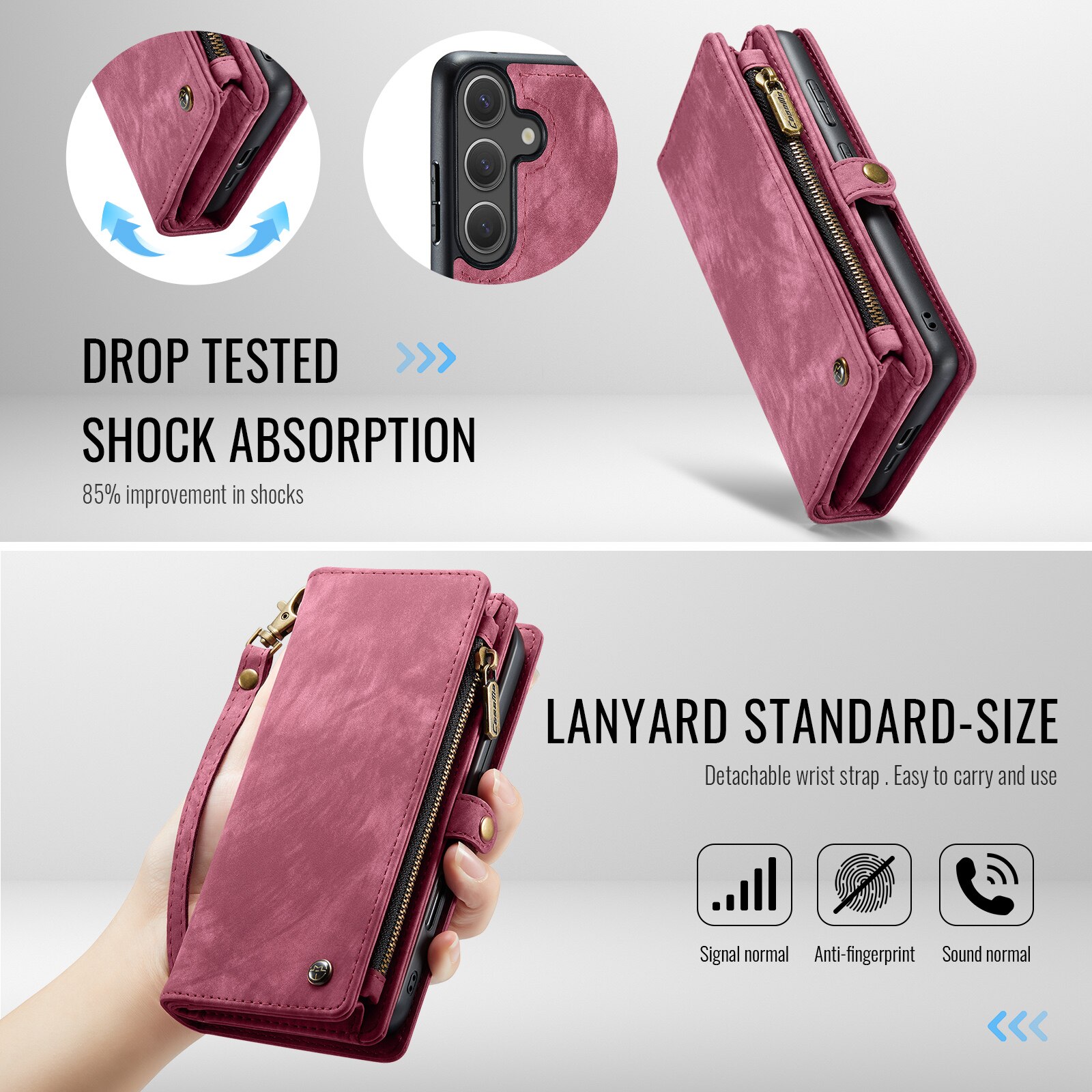 Cover portafoglio Multi-Slot Samsung Galaxy S25 FE Rosso