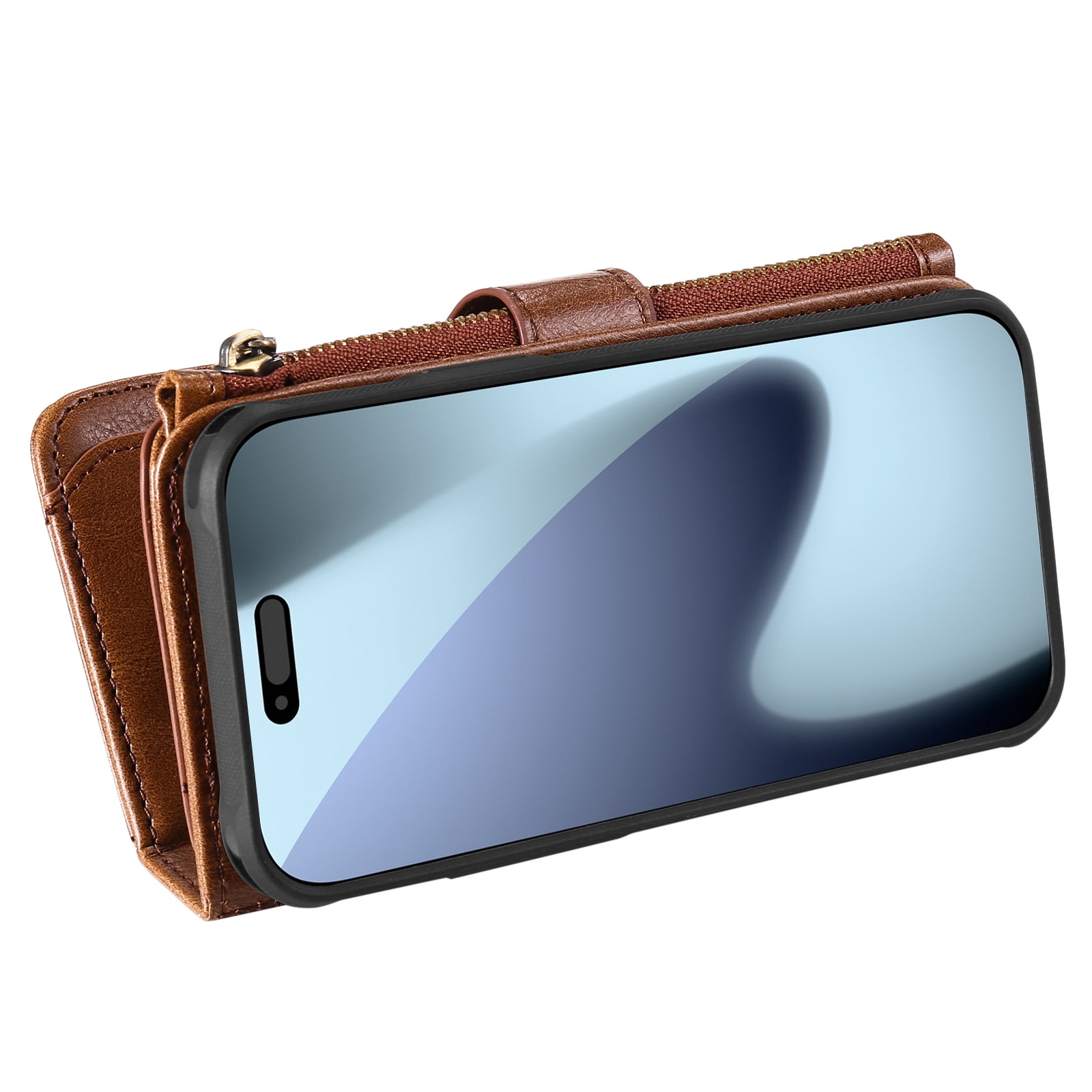 Magnet Leather Multi Wallet iPhone 17 Pro Max Marrone