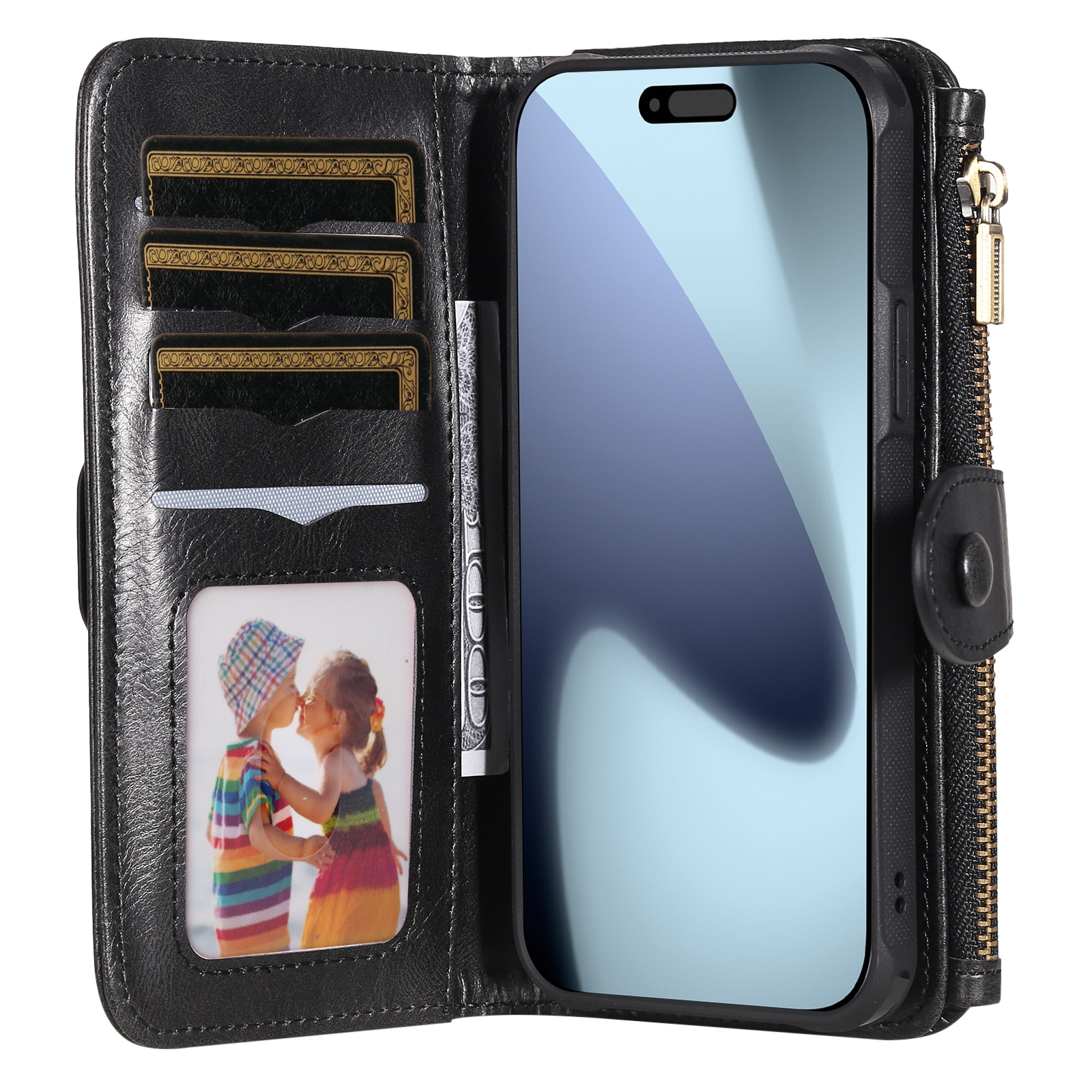 Magnet Leather Multi Wallet iPhone 17 Pro Max nero