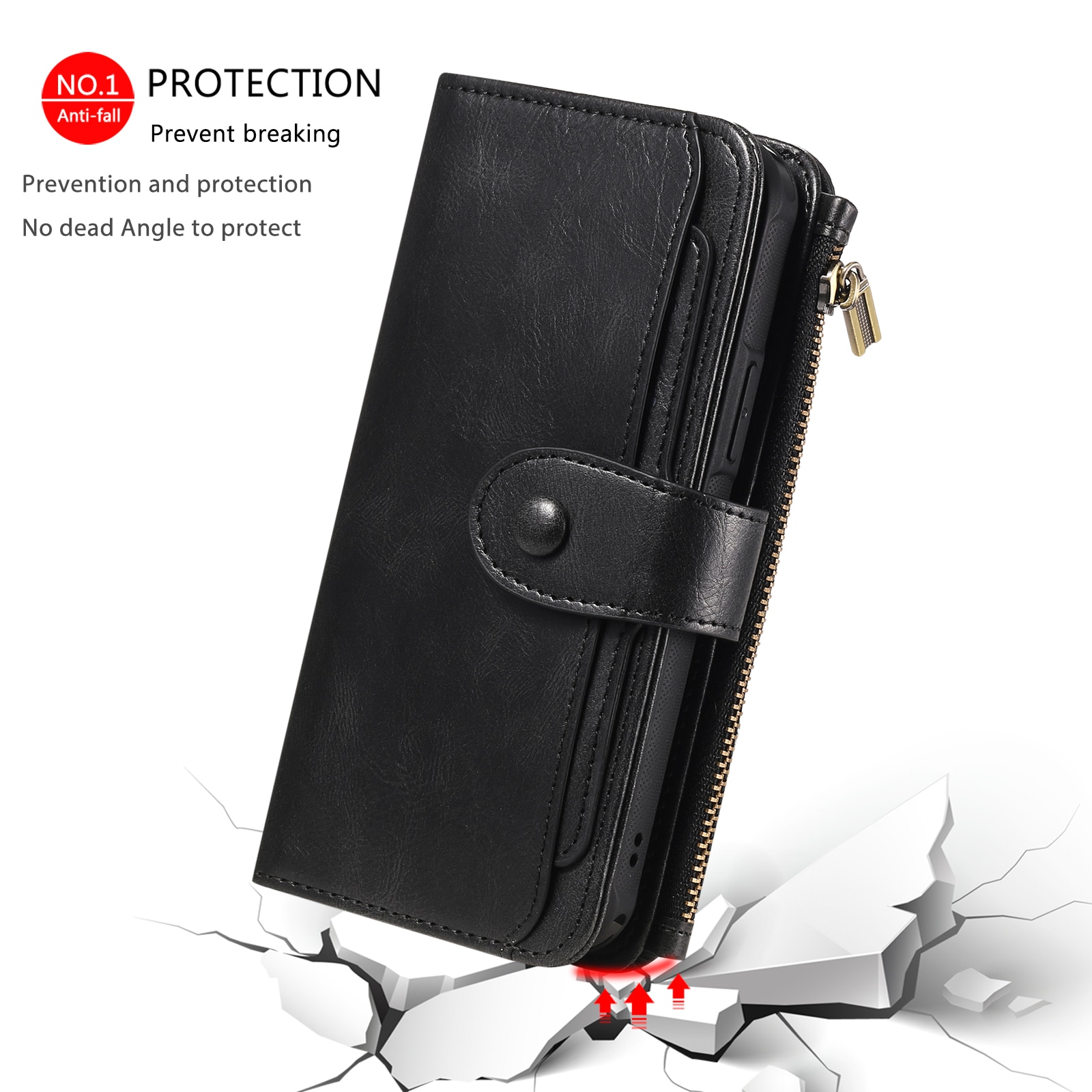 Magnet Leather Multi Wallet iPhone 17 Pro Max nero