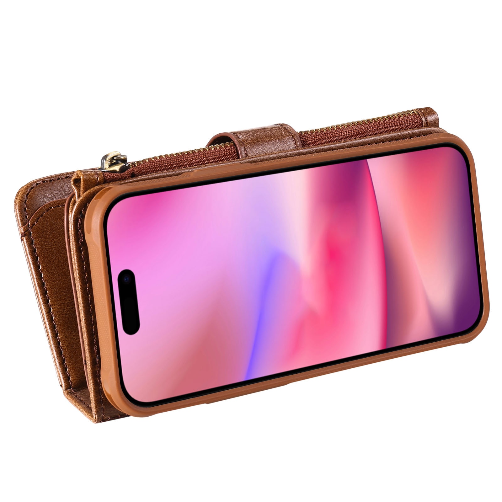 Magnet Leather Multi Wallet iPhone 17 Marrone