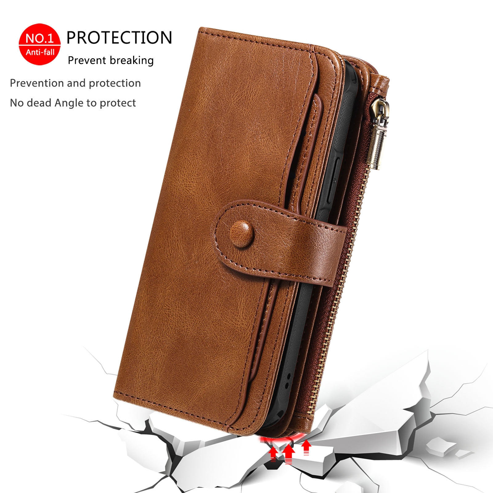 Magnet Leather Multi Wallet iPhone 17 Marrone