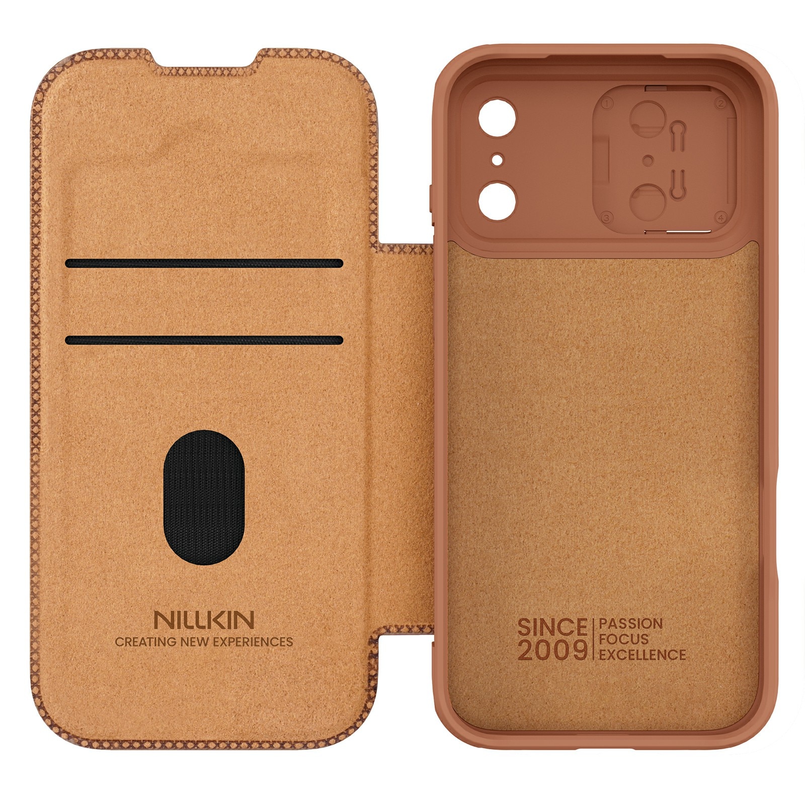 Cover Qin Pro CamShield iPhone 17 Pro Max Marrone