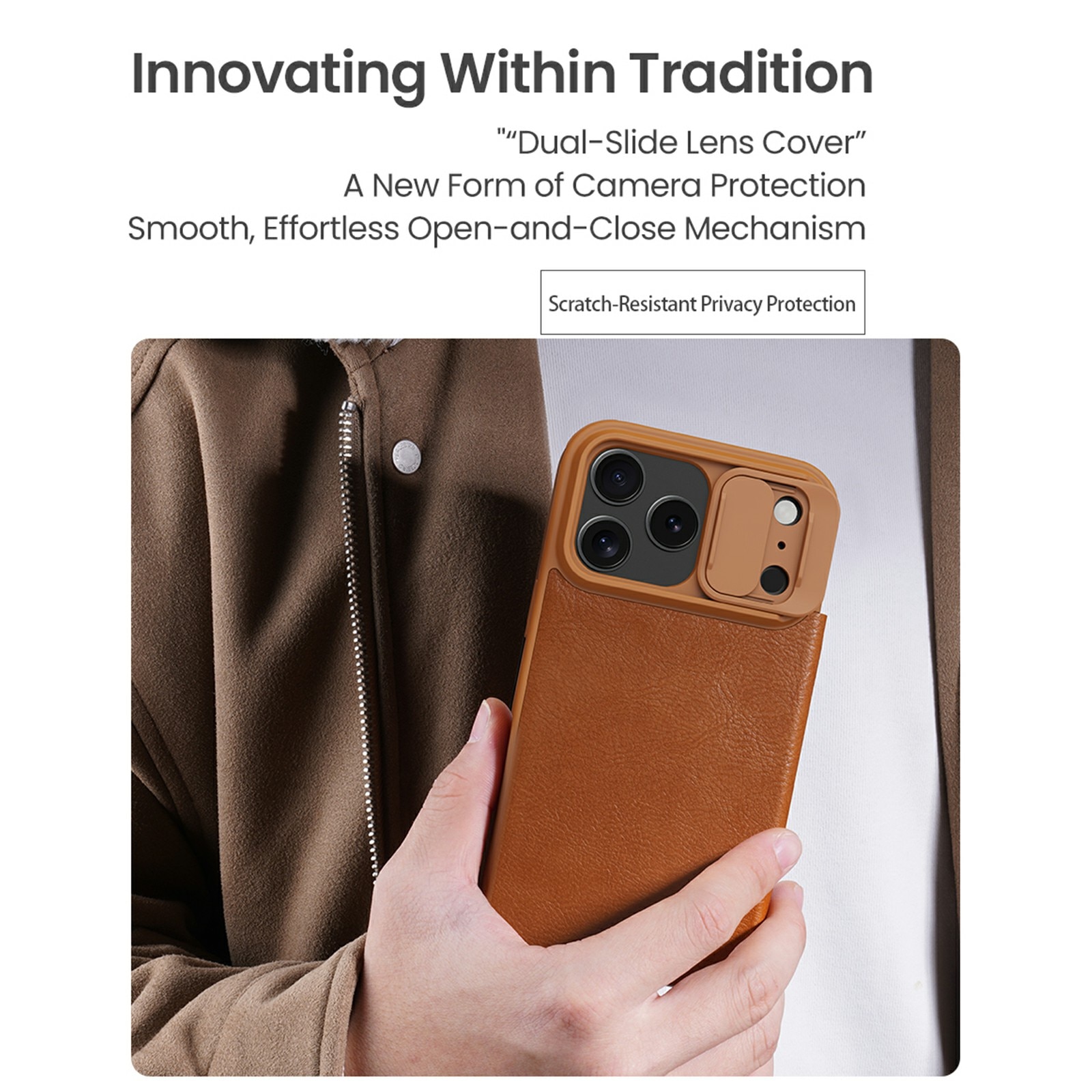 Cover Qin Pro CamShield iPhone 17 Pro Max Marrone