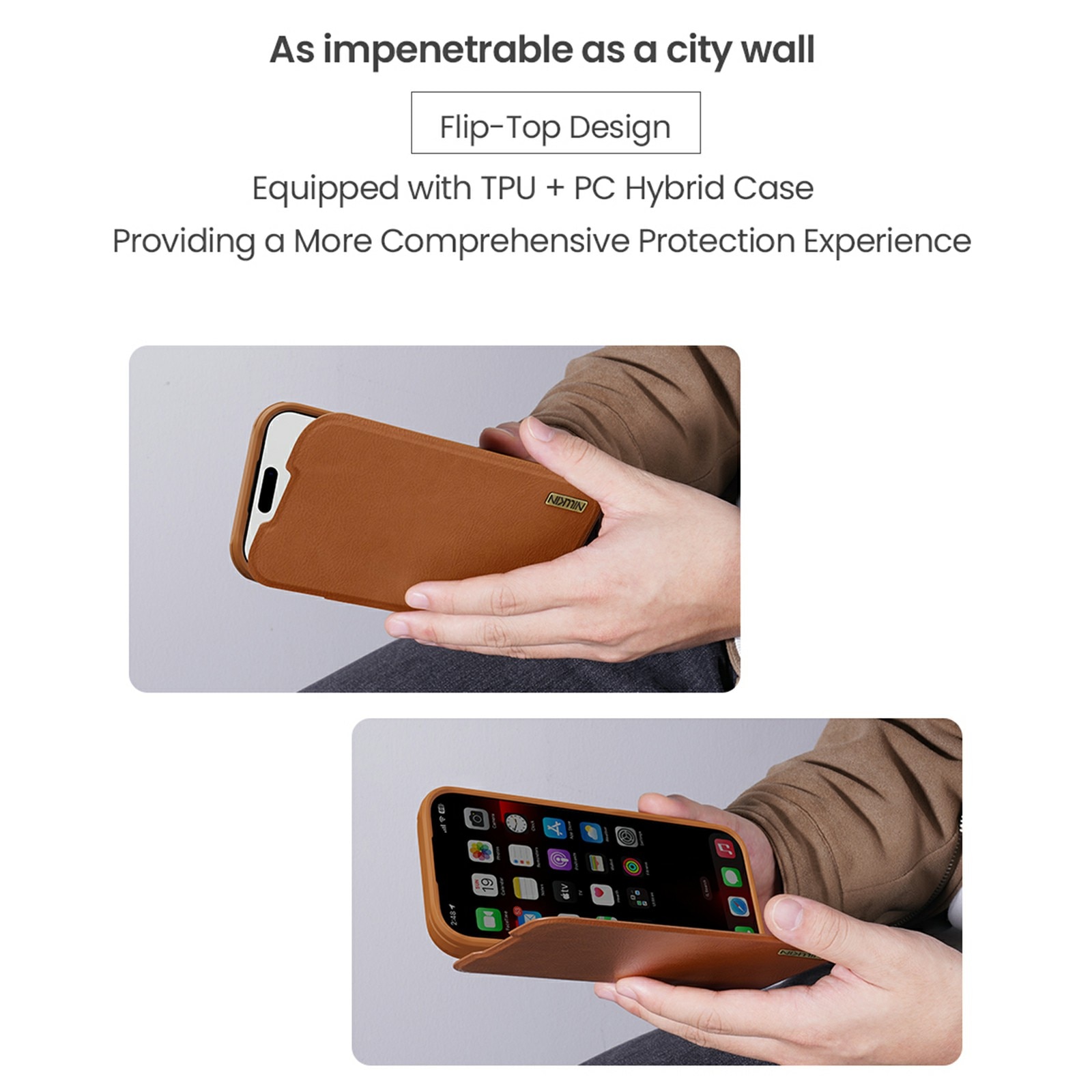 Cover Qin Pro CamShield iPhone 17 Pro Max Marrone