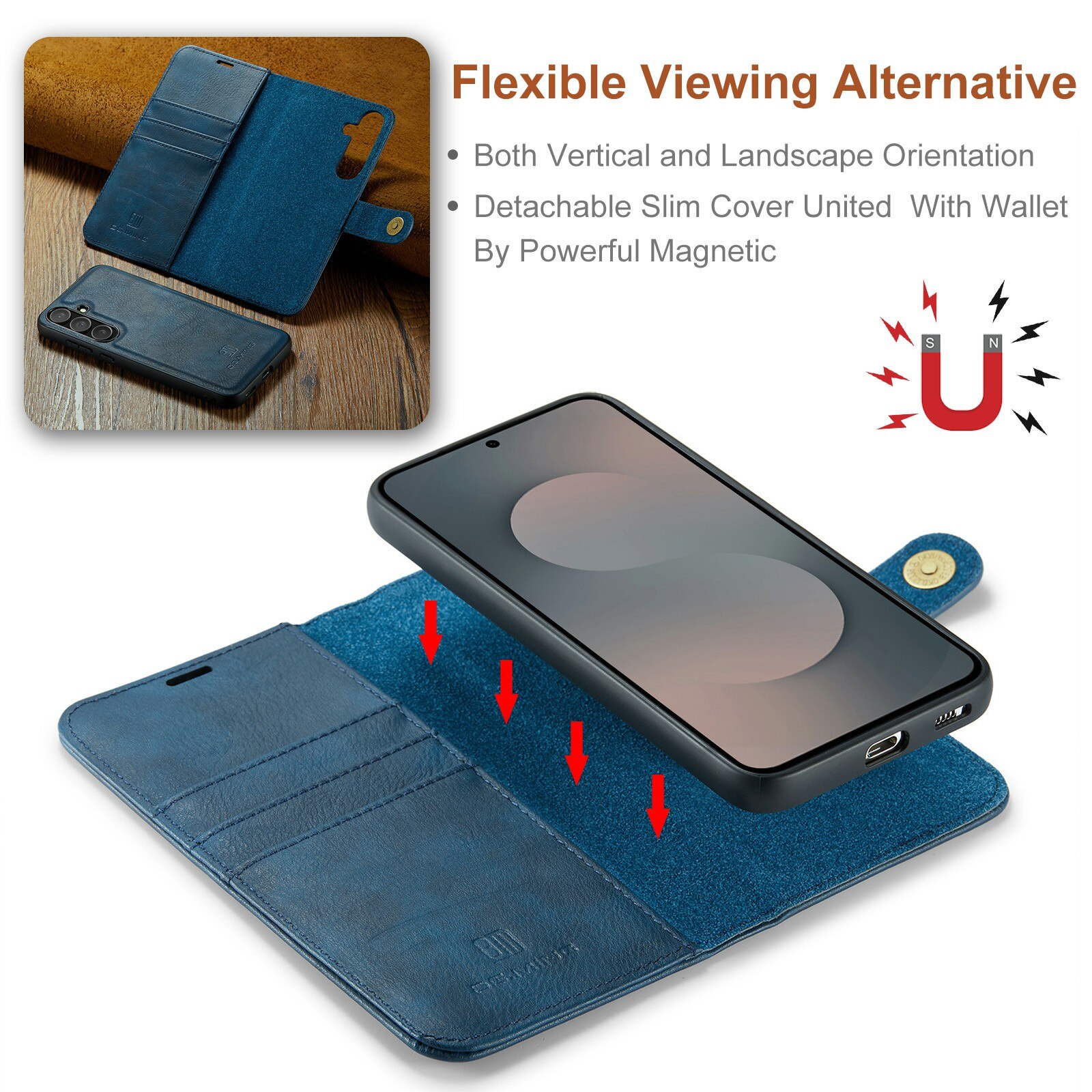Cover portafoglio Magnet Wallet Samsung Galaxy S25 FE Blue