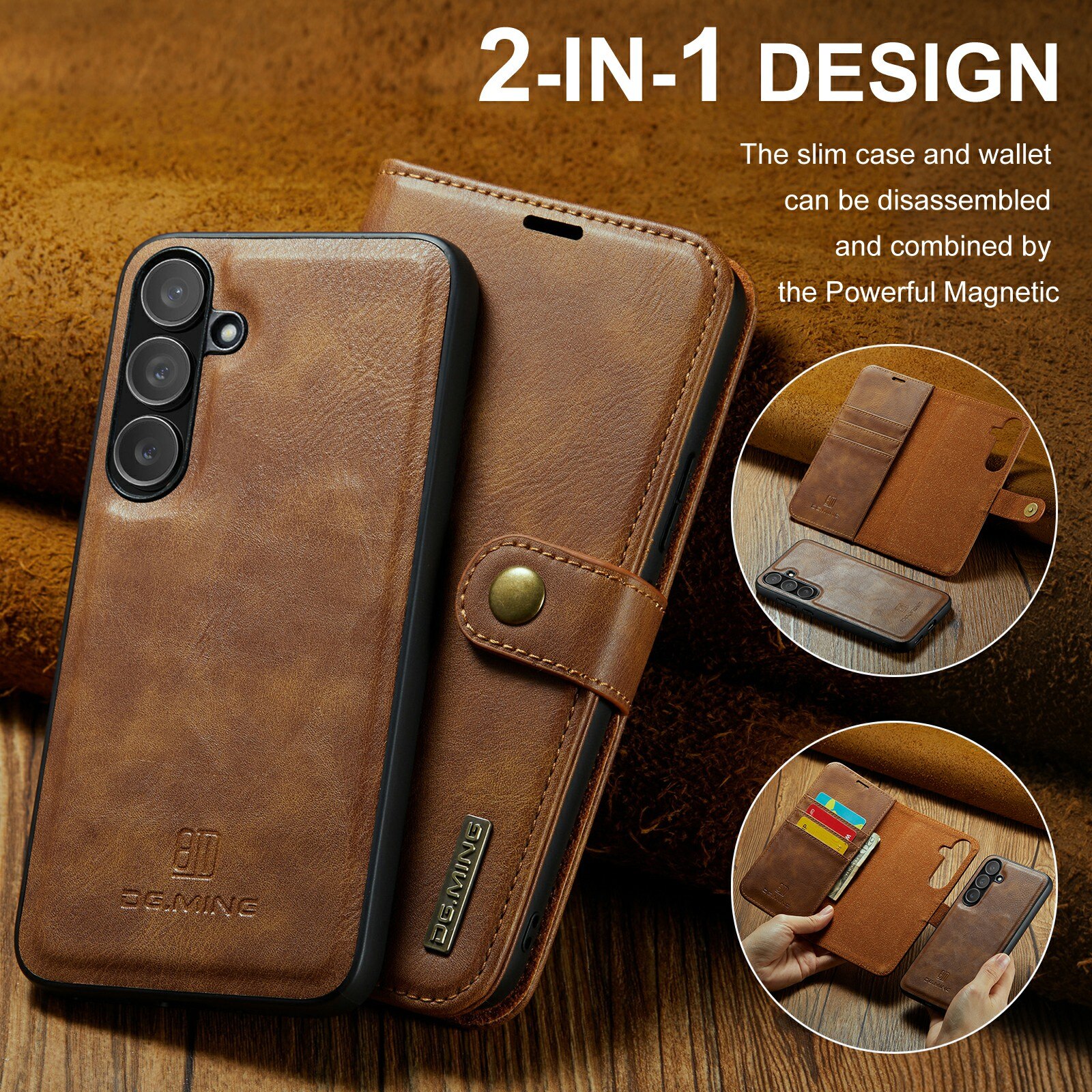 Cover portafoglio Magnet Wallet Samsung Galaxy S25 FE Cognac
