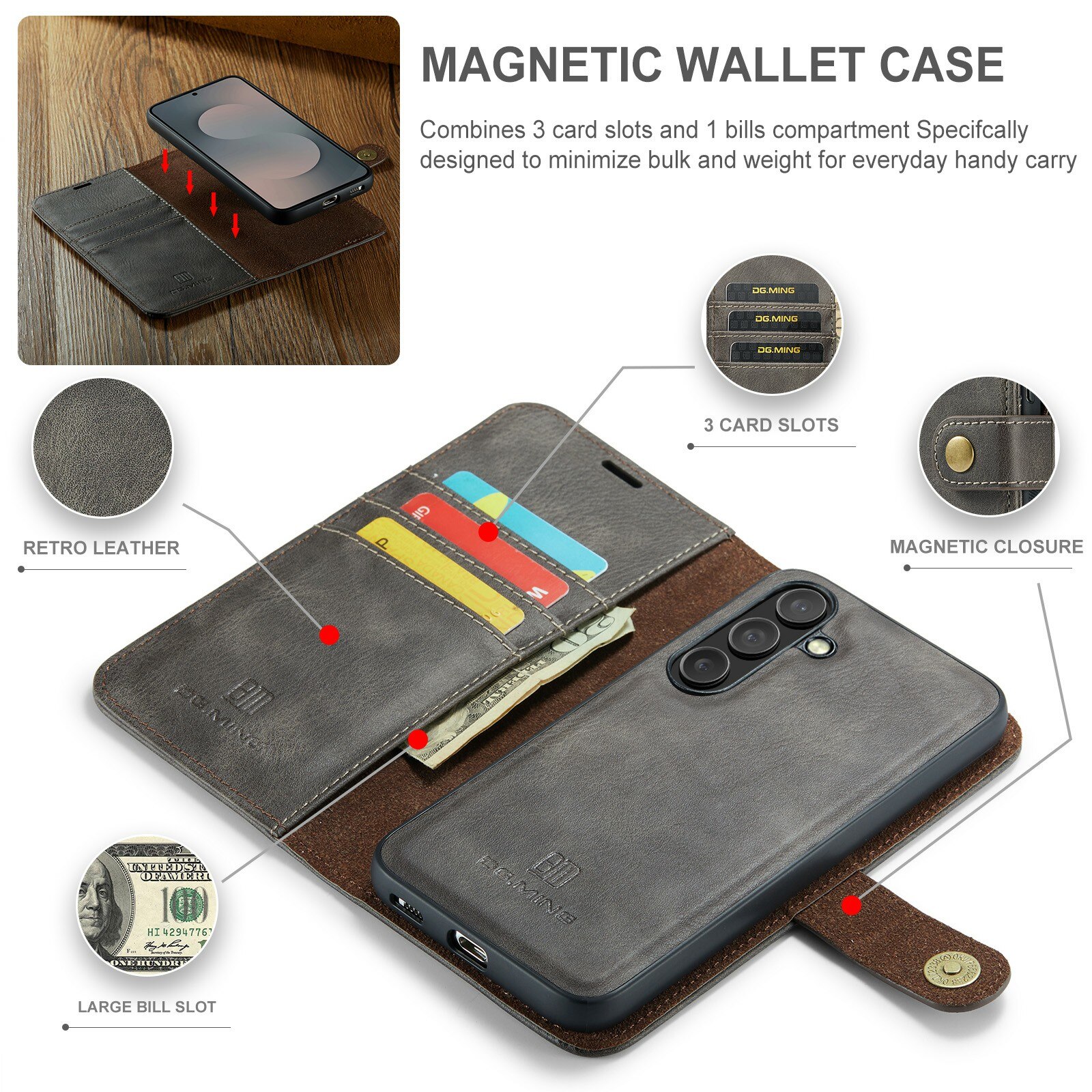 Cover portafoglio Magnet Wallet Samsung Galaxy S25 FE Brown