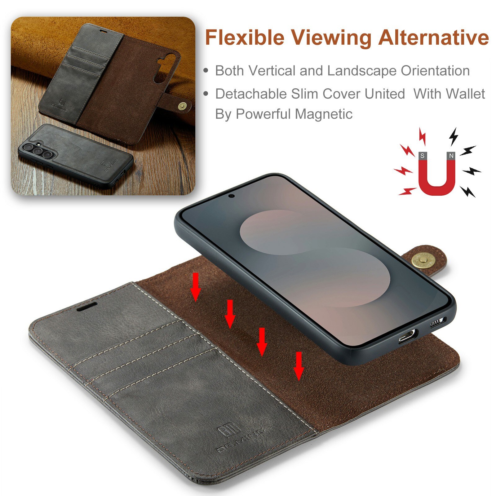 Cover portafoglio Magnet Wallet Samsung Galaxy S25 FE Brown