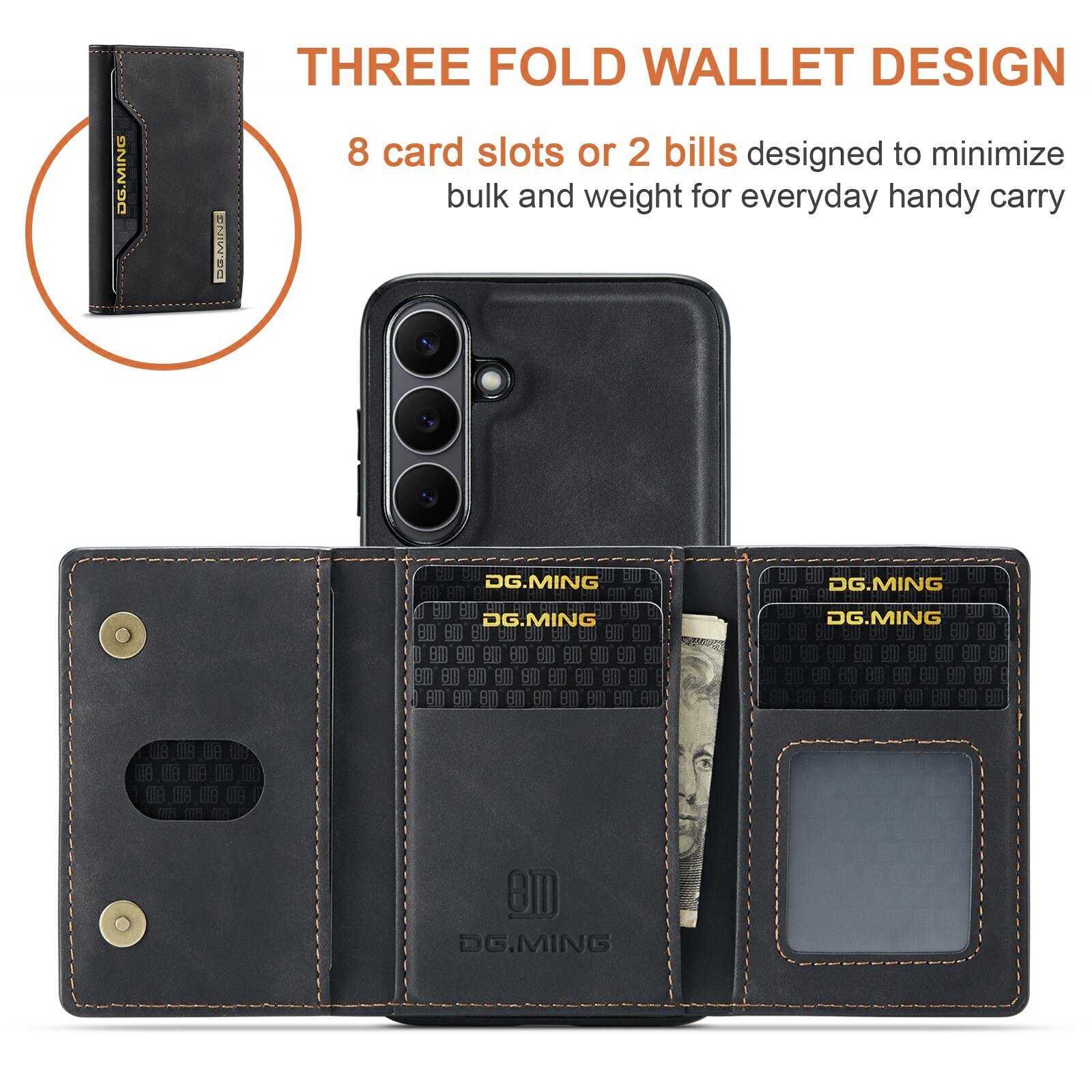 Cover Magnetic Card SlotSamsung Galaxy S25 FE Nero