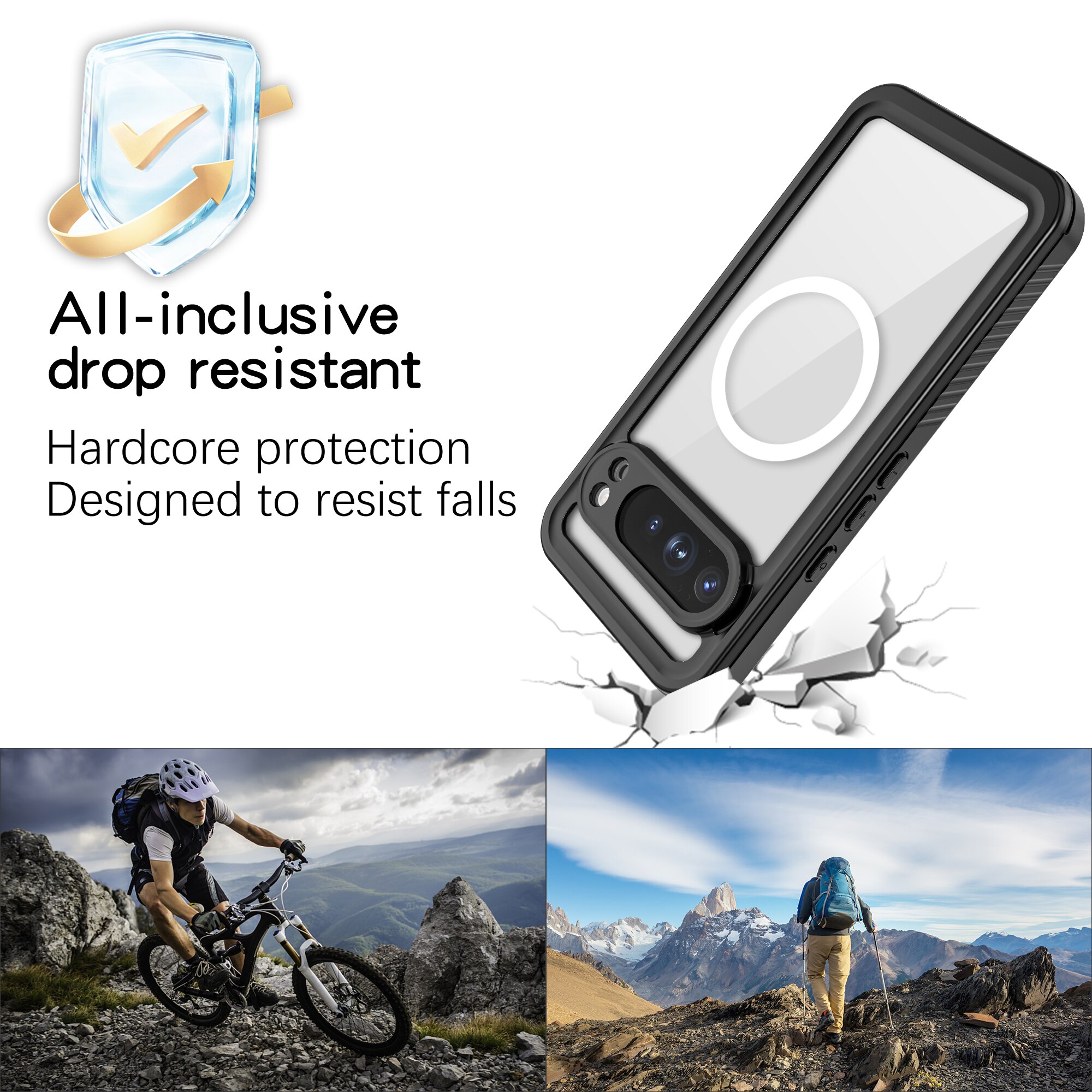 Cover ibrida impermeabile Google Pixel 10 Pro XL trasparente