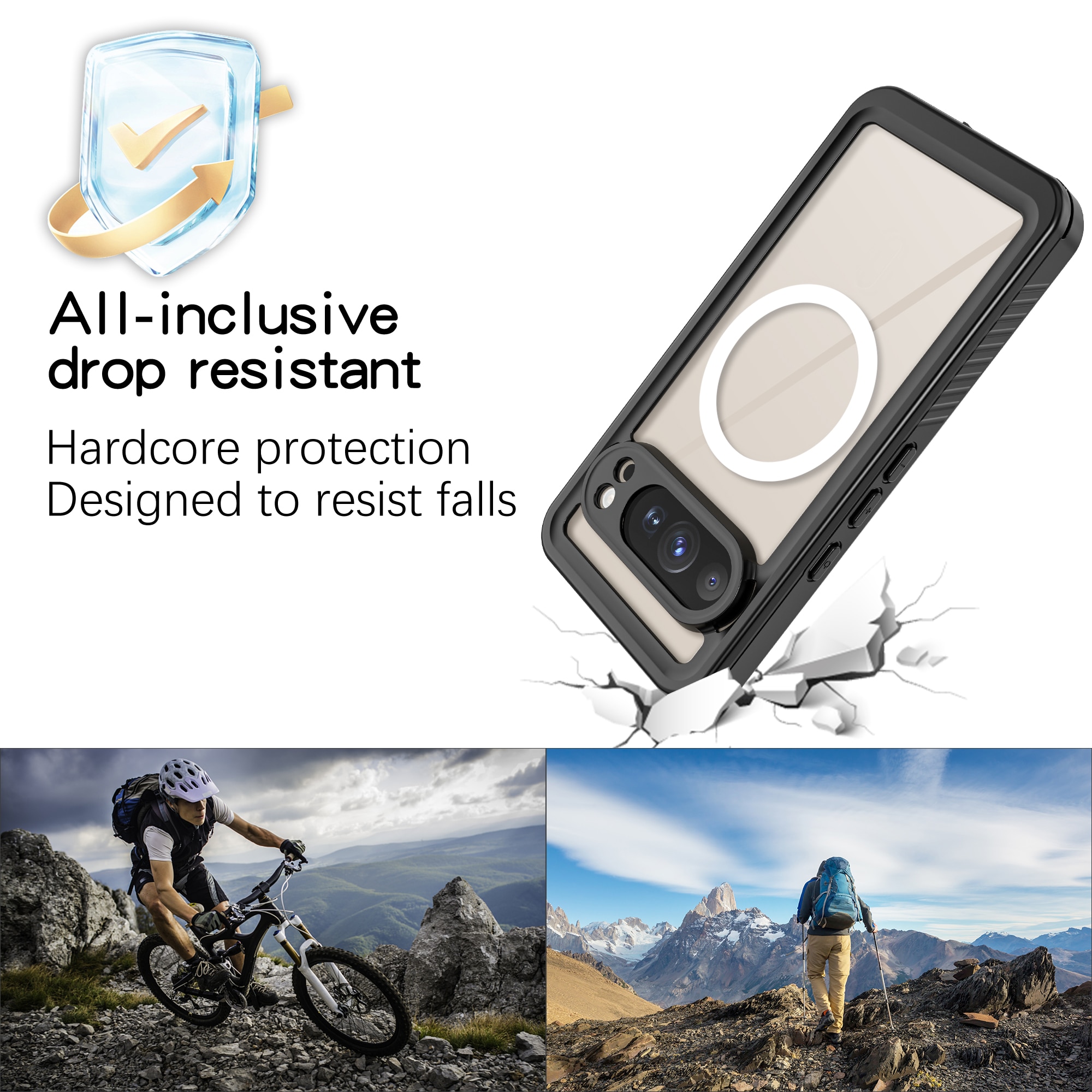 Cover ibrida impermeabile Google Pixel 10 Pro trasparente