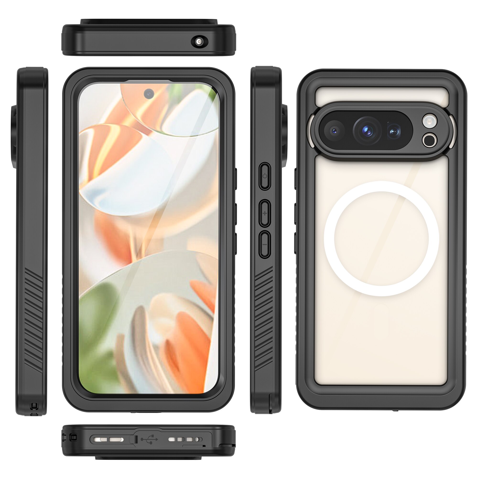 Cover ibrida impermeabile Google Pixel 10 Pro trasparente