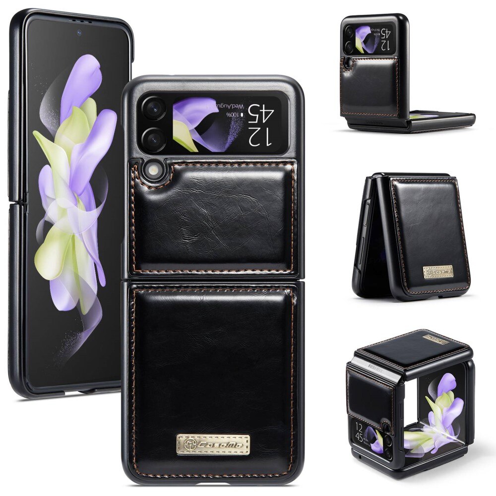 Custodia in pelle Samsung Galaxy Z Flip 4 Nero