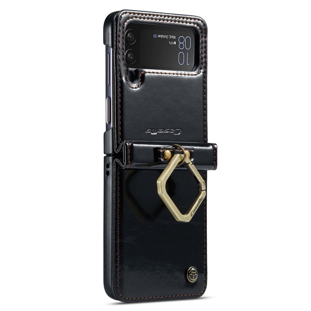 Custodia in pelle Handstrap Samsung Galaxy Z Flip 4 Nero