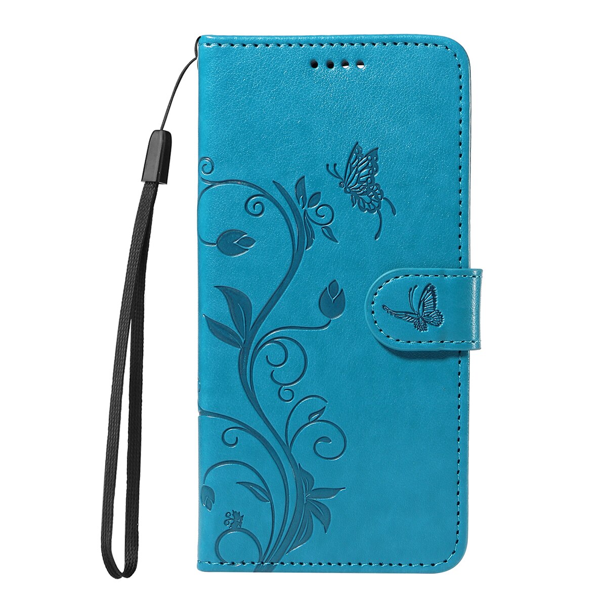 Custodia in pelle a farfalle per Sony Xperia 10 VII, Blu