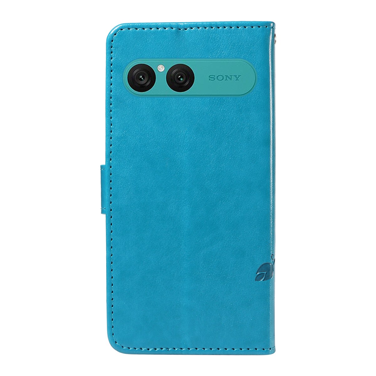 Custodia in pelle a farfalle per Sony Xperia 10 VII, Blu