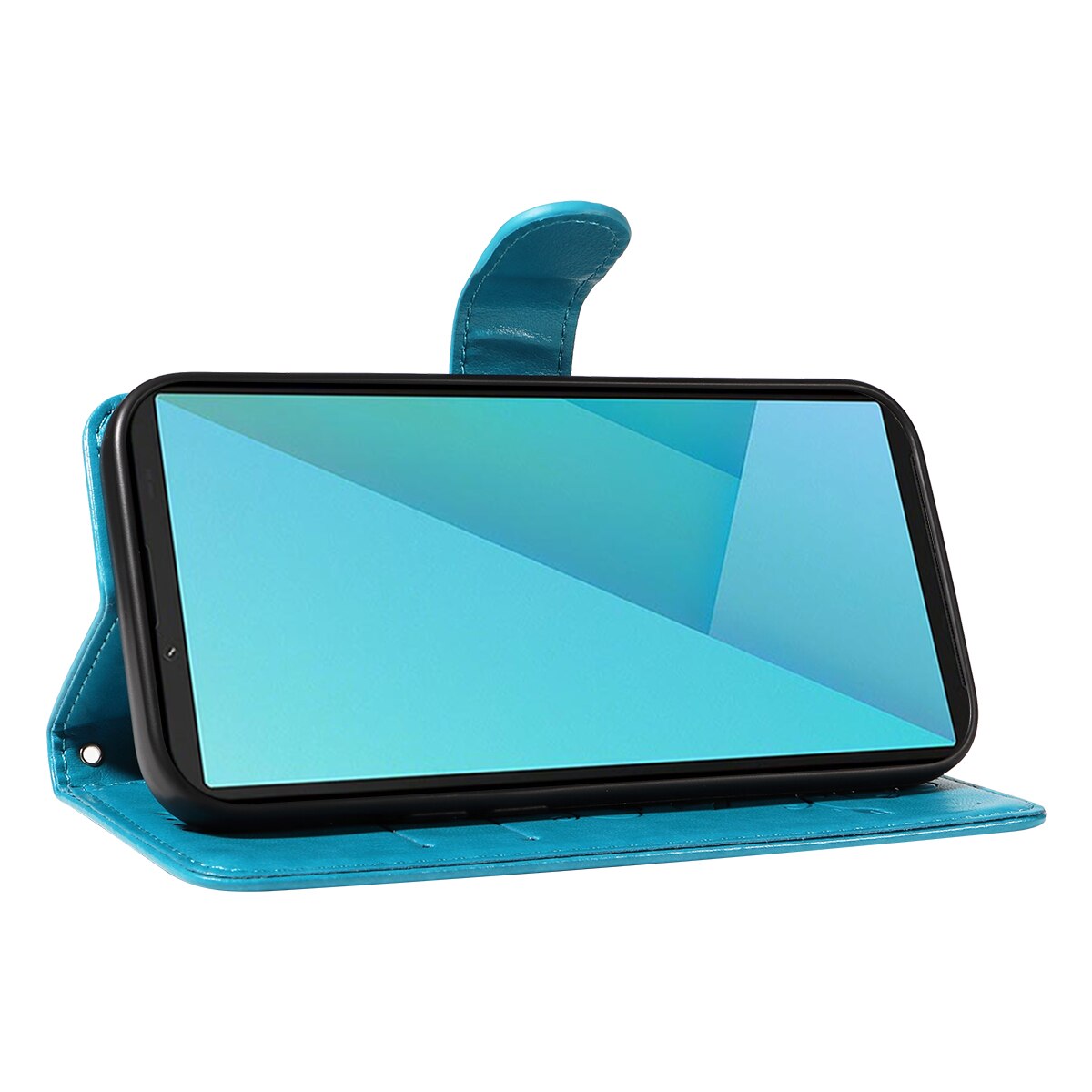 Custodia in pelle a farfalle per Sony Xperia 10 VII, Blu