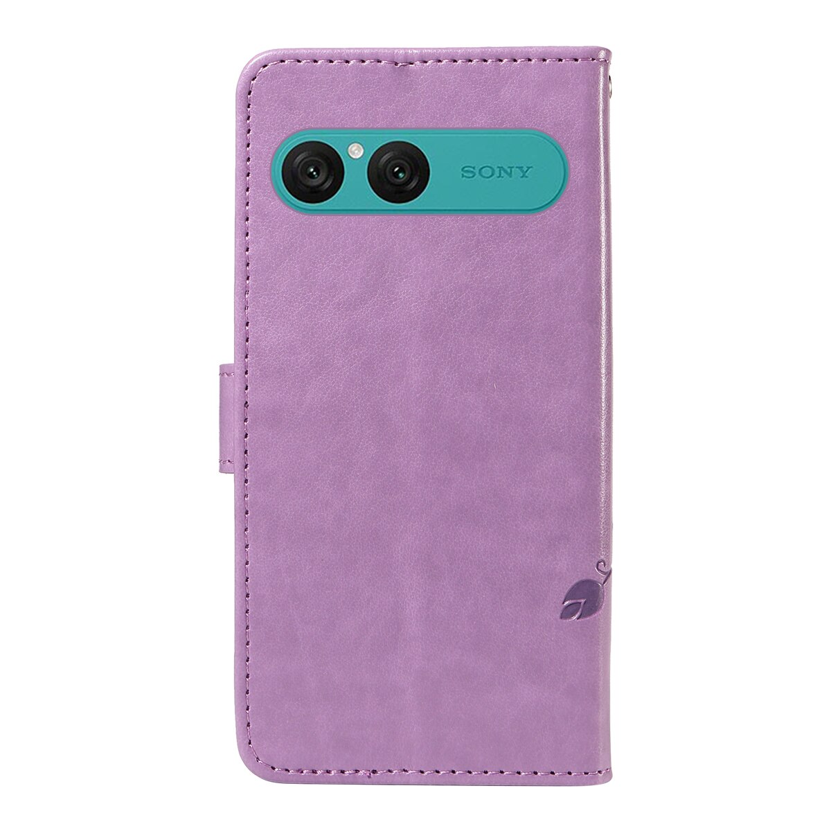 Custodia in pelle a farfalle per Sony Xperia 10 VII, Viola