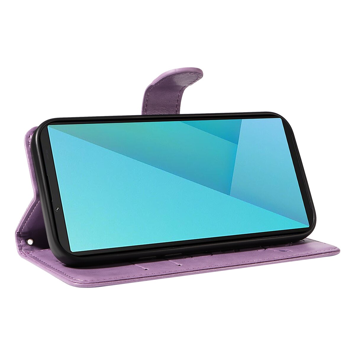 Custodia in pelle a farfalle per Sony Xperia 10 VII, Viola