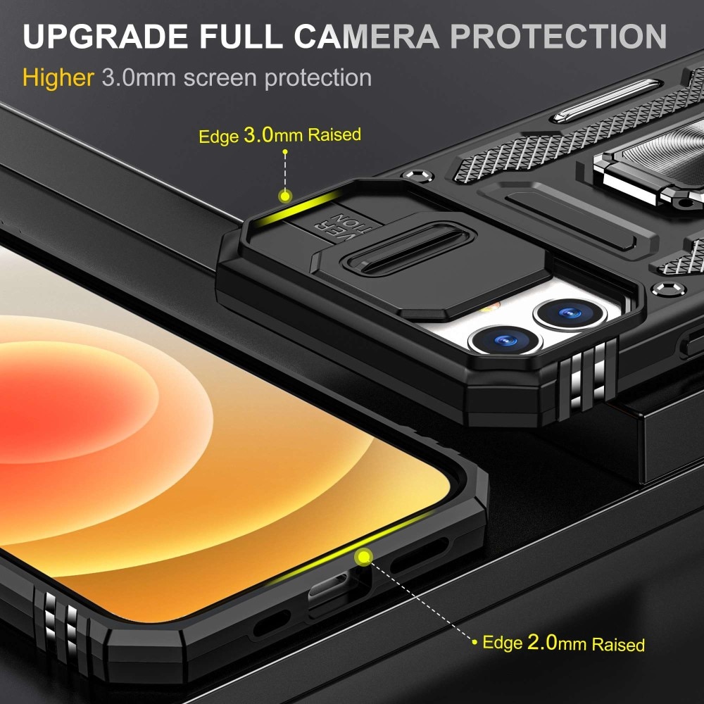 Cover ibride con anello e protezione fotocamera iPhone 11 Nero