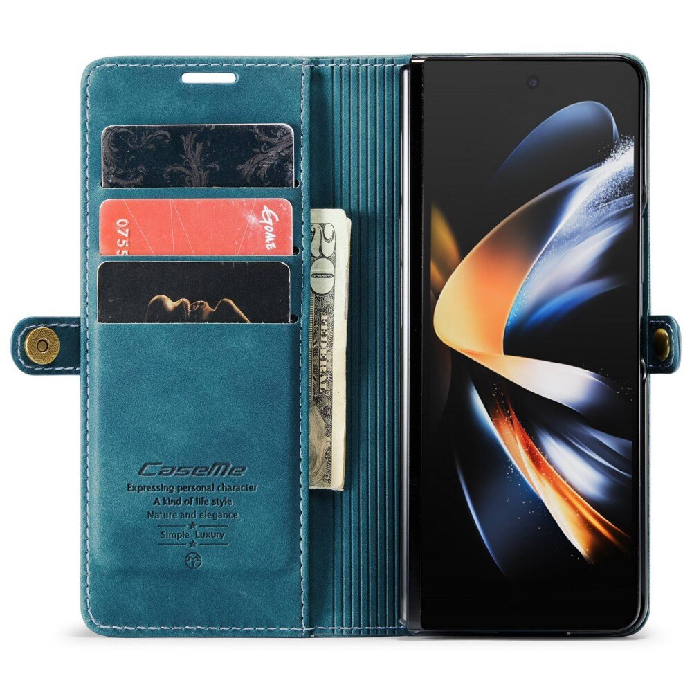 Custodie a portafoglio sottili Samsung Galaxy Z Fold 4 blu