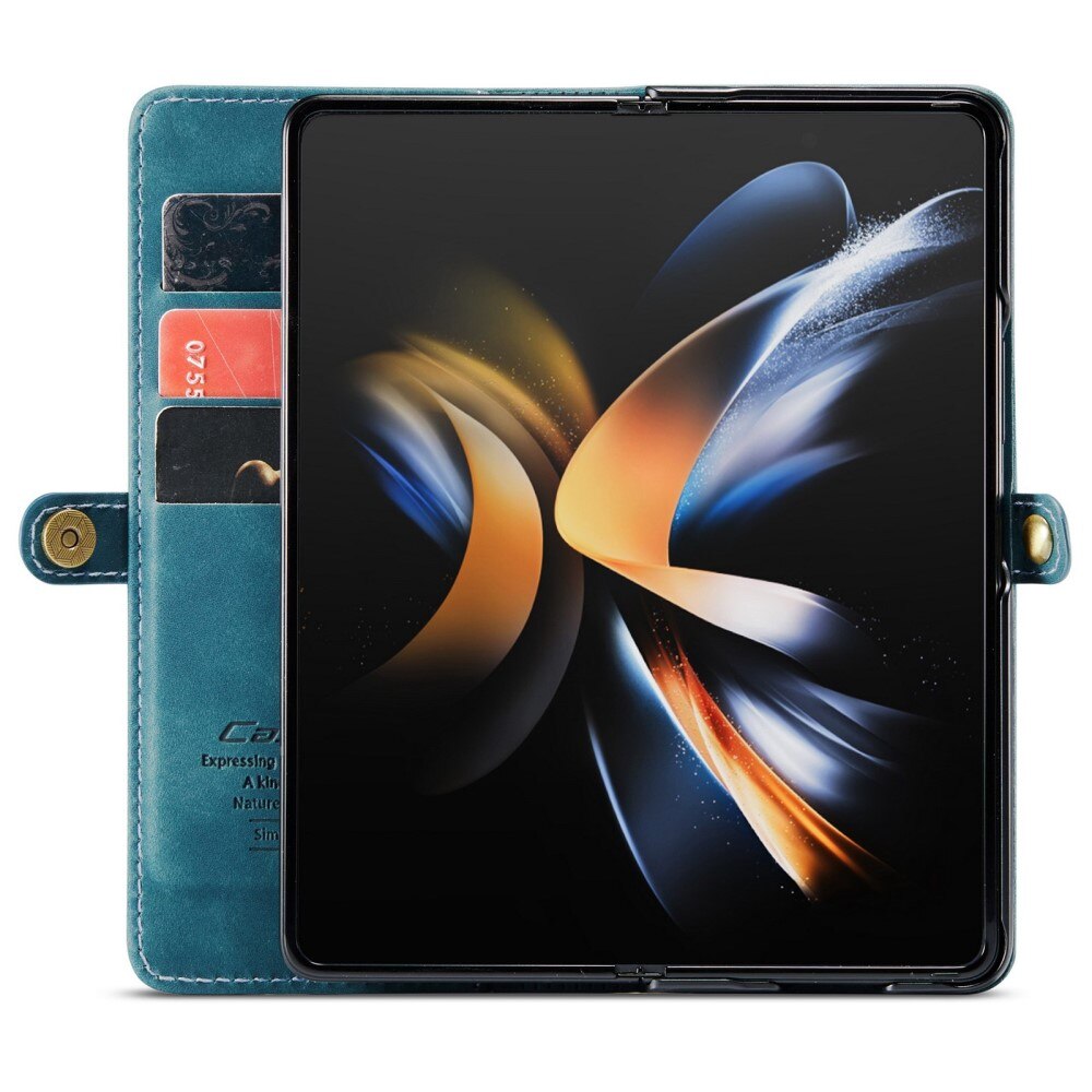 Custodie a portafoglio sottili Samsung Galaxy Z Fold 4 blu