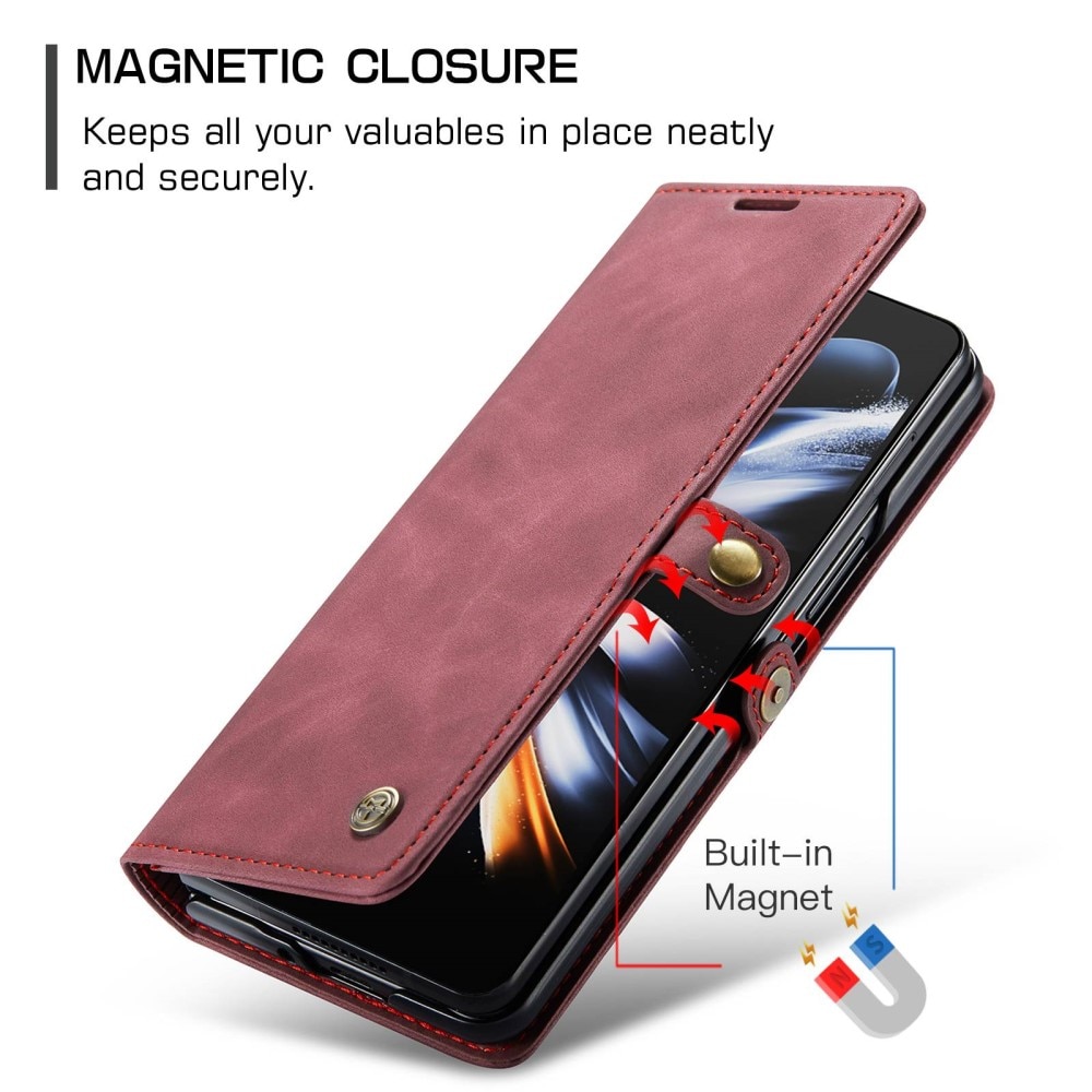 Custodie a portafoglio sottili Samsung Galaxy Z Fold 4 rosso