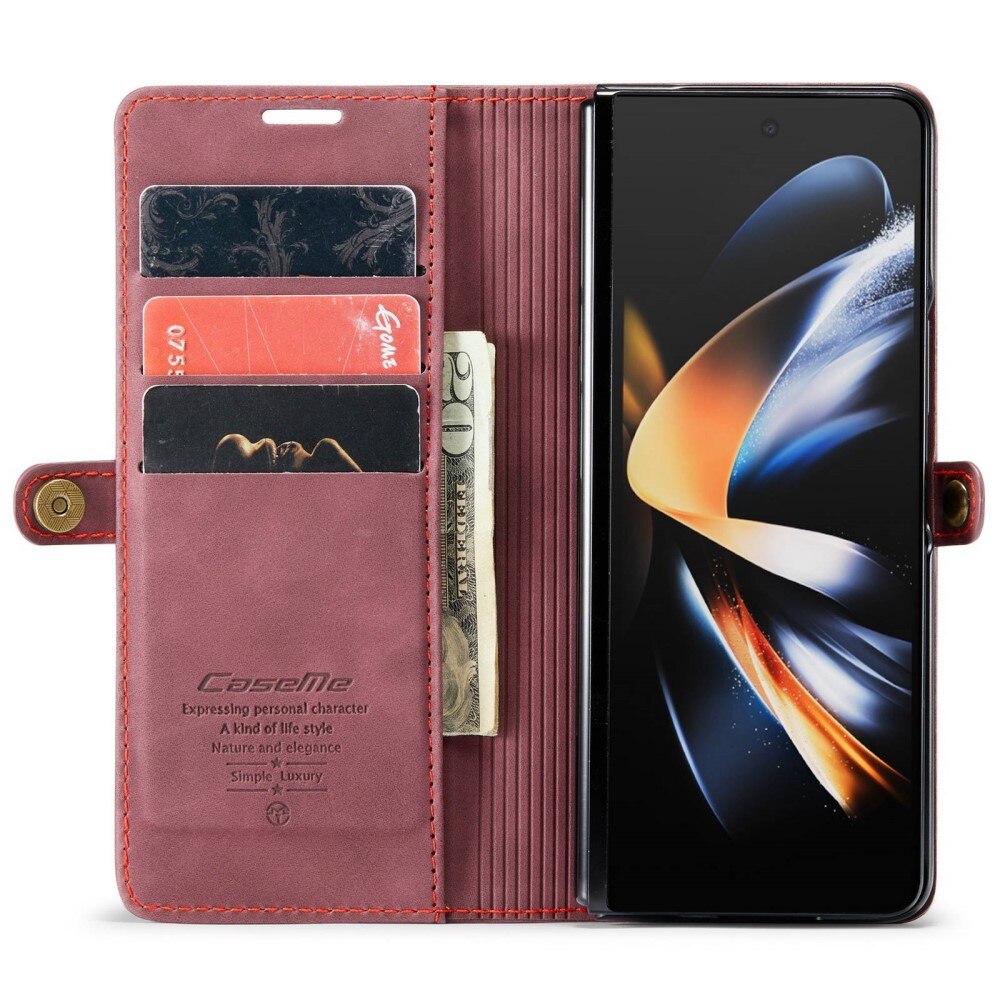 Custodie a portafoglio sottili Samsung Galaxy Z Fold 4 rosso