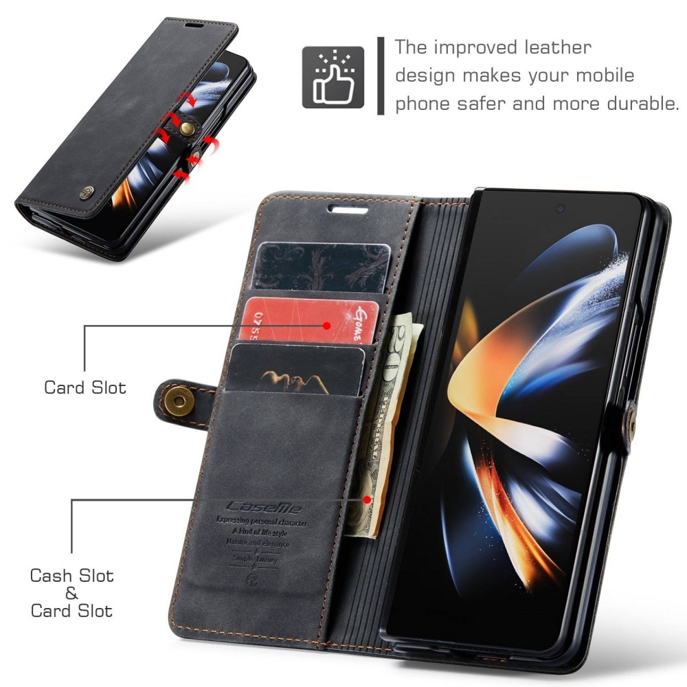 Custodie a portafoglio sottili Samsung Galaxy Z Fold 4 nero