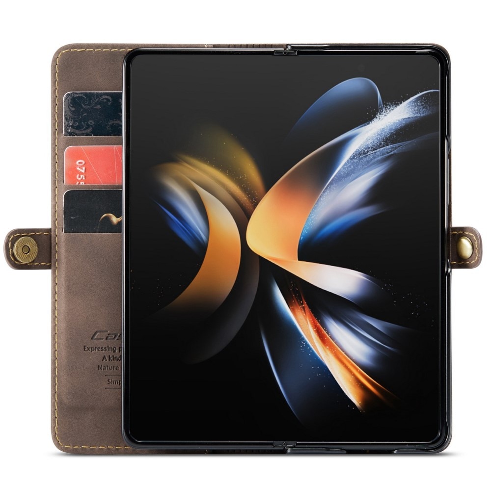 Custodie a portafoglio sottili Samsung Galaxy Z Fold 4 marrone